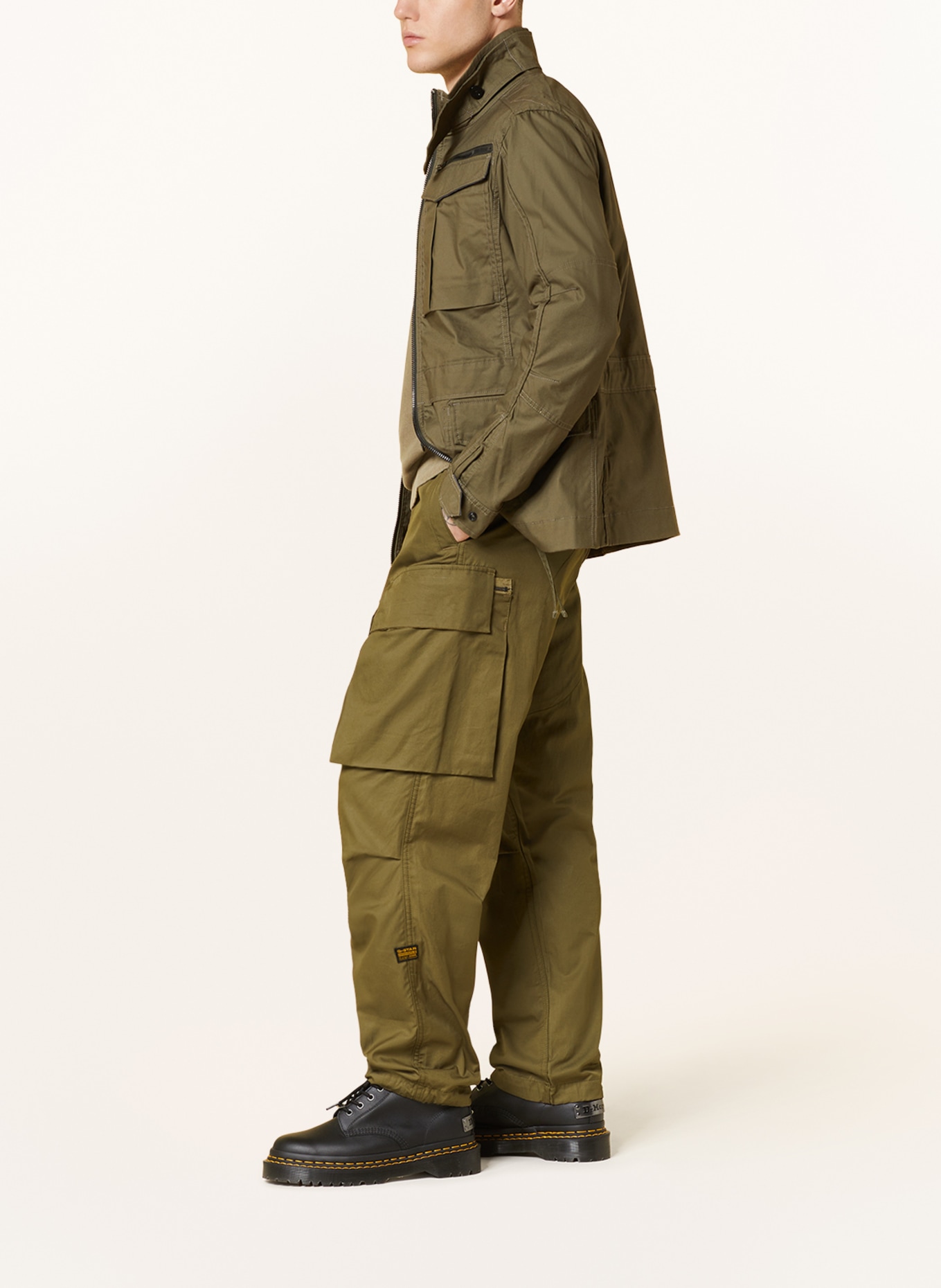 G-Star RAW Cargohose R-3N BALLOON CARGO Relaxed Tapered Fit, Farbe: OLIV (Bild 4)