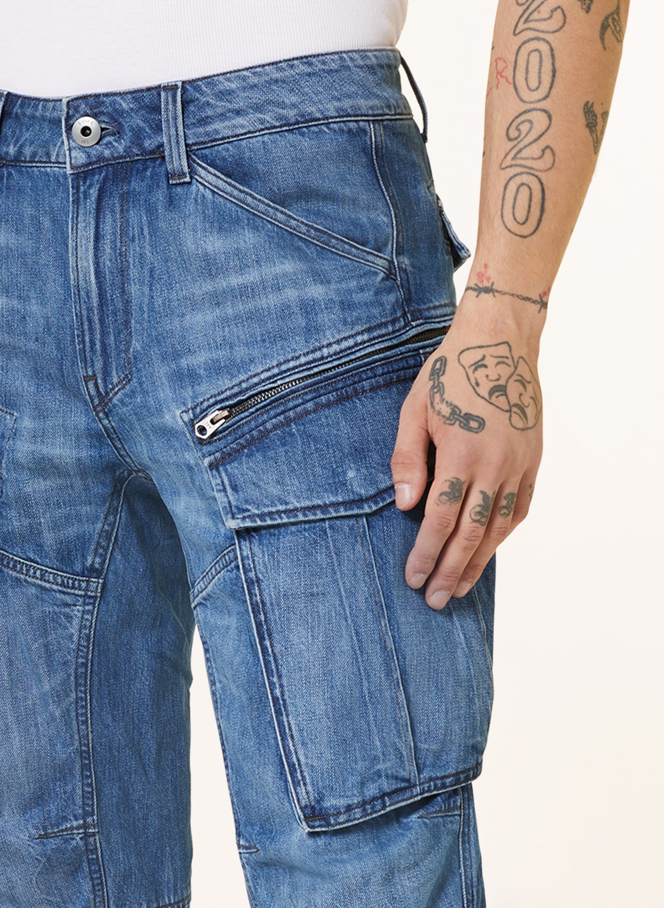 G-Star RAW Jeans Straight Tapered Fit, Farbe: G326 faded cliffside blue (Bild 5)