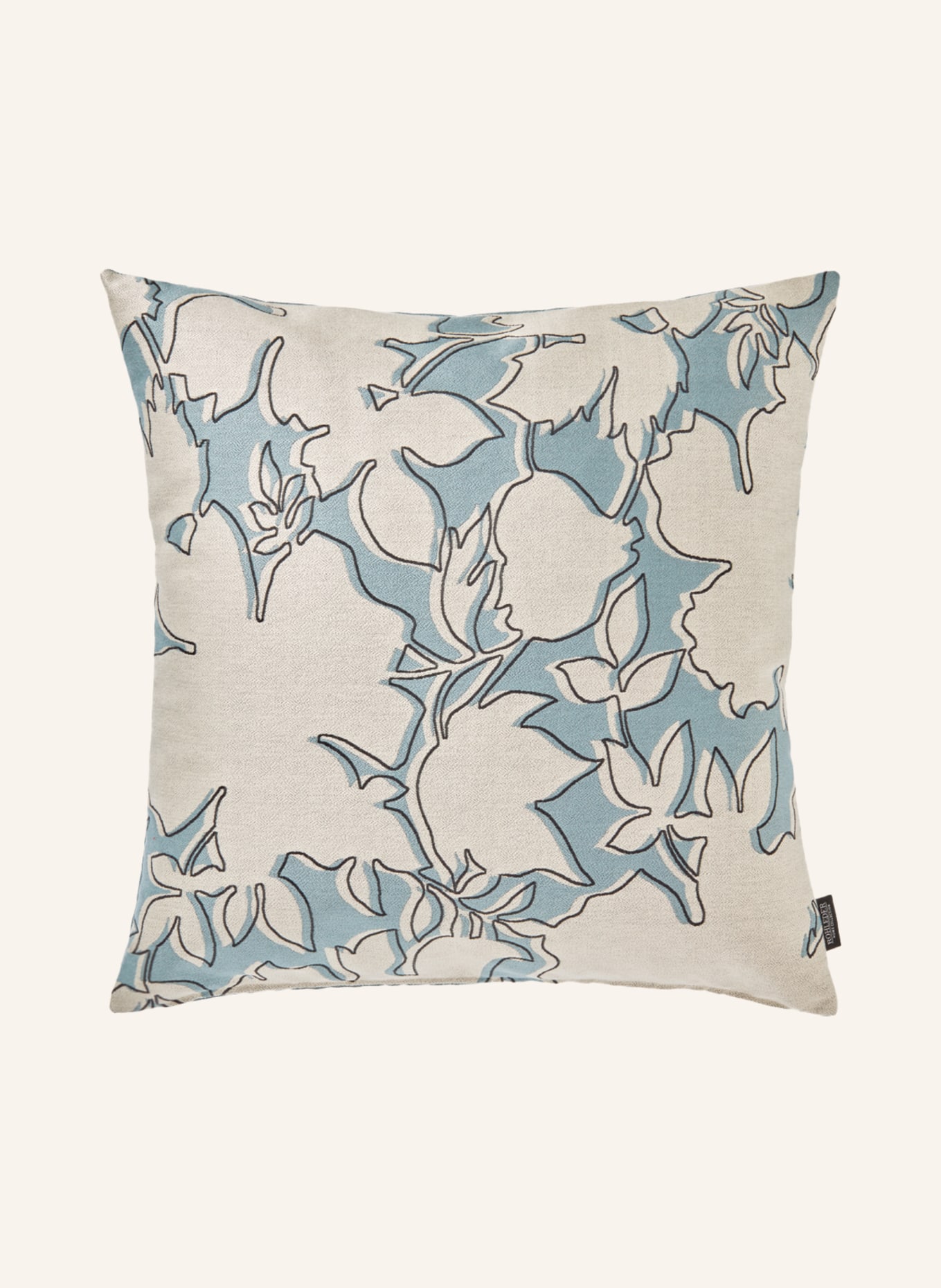 ROHLEDER Decorative cushion PALM BEACH with feather filling, Color: LIGHT BLUE/ CREAM (Image 1)