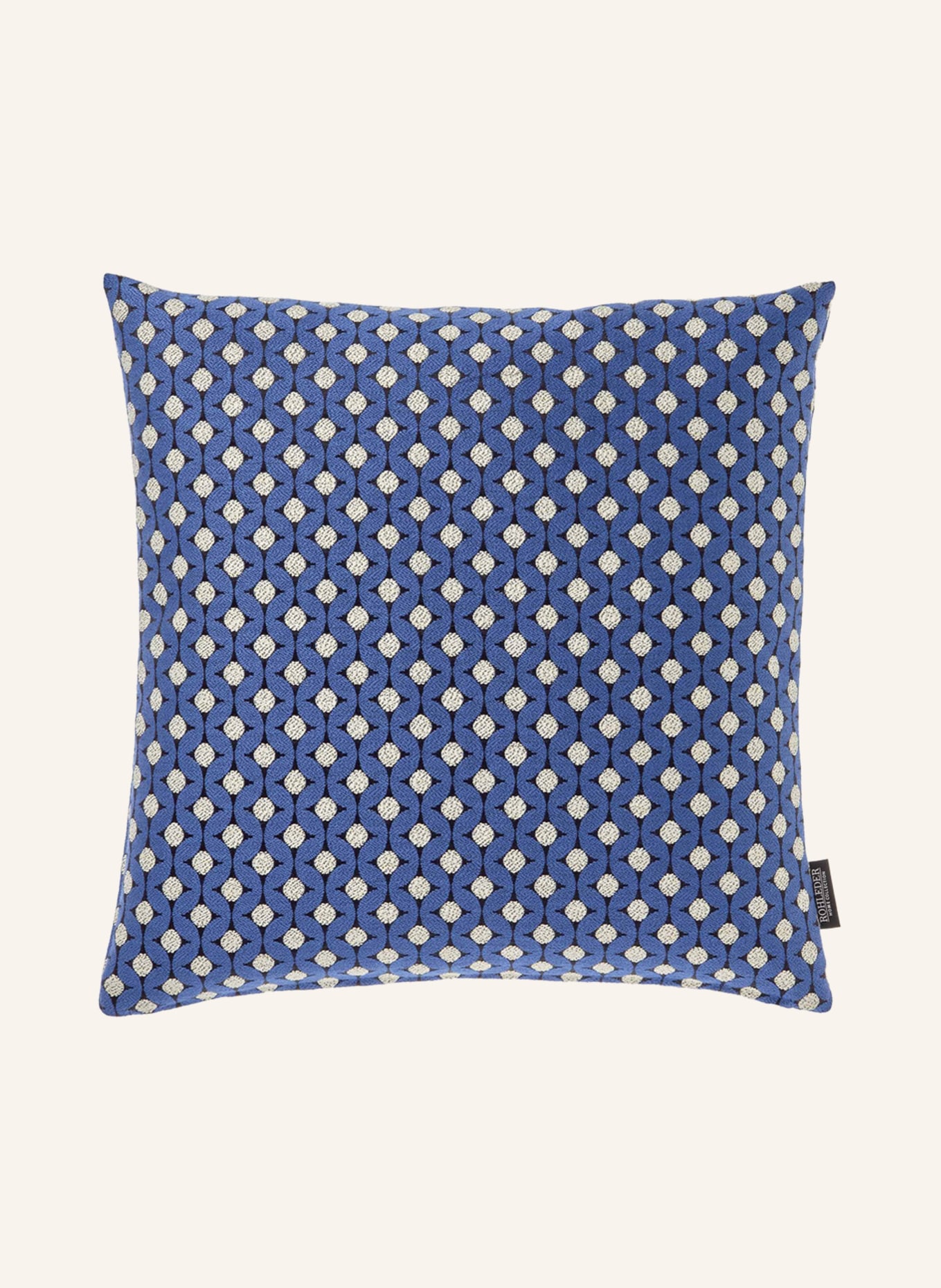 ROHLEDER Decorative cushion BONITA with feather filling, Color: BLUE/ BLACK/ WHITE (Image 1)