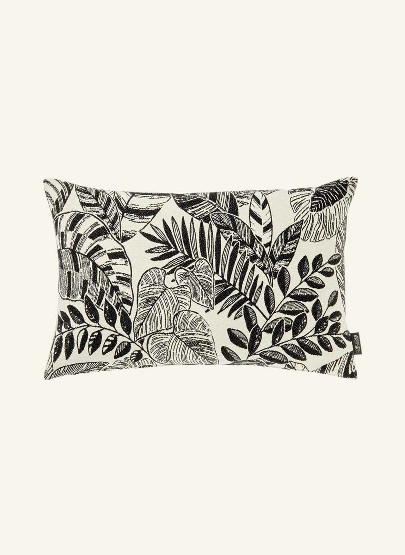 ROHLEDER Decorative cushion EVERGLADES with feather filling, Color: CREAM/ BLACK (Image 1)