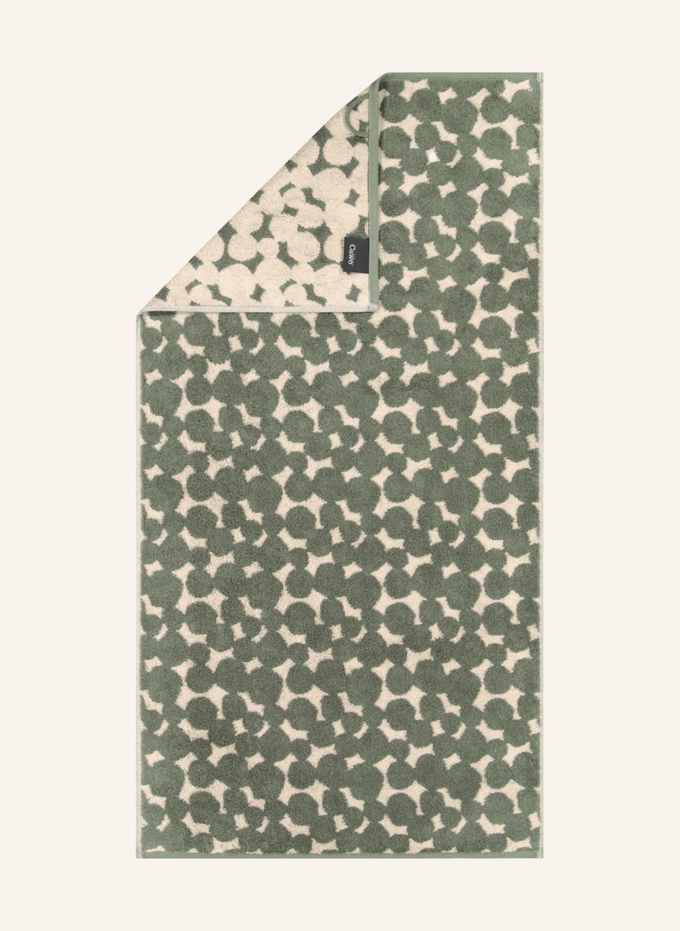 Cawö Towel LOFT PEBBLES, Color: GREEN/ CREAM (Image 1)