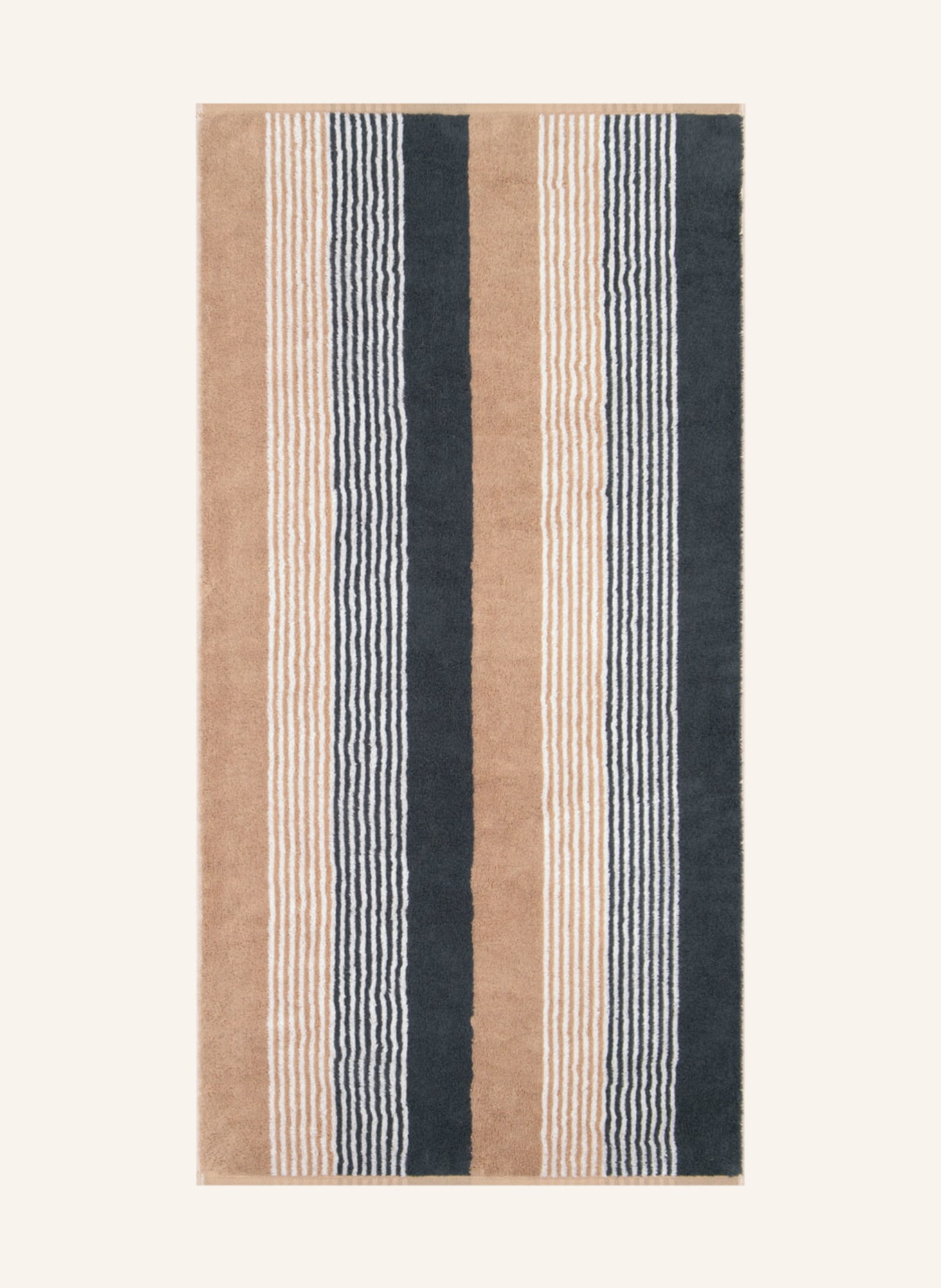 Cawö Towel COAST REPEAT, Color: DARK GRAY/ LIGHT BROWN/ CREAM (Image 1)
