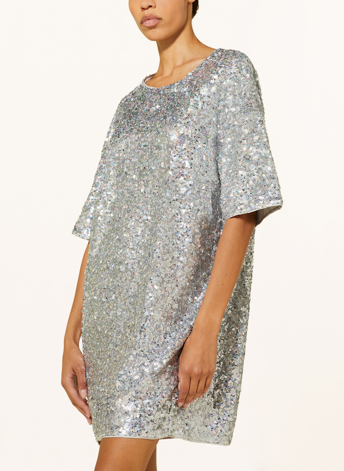 ESSENTIEL ANTWERP Dress FELT with sequins, Color: SILVER (Image 4)