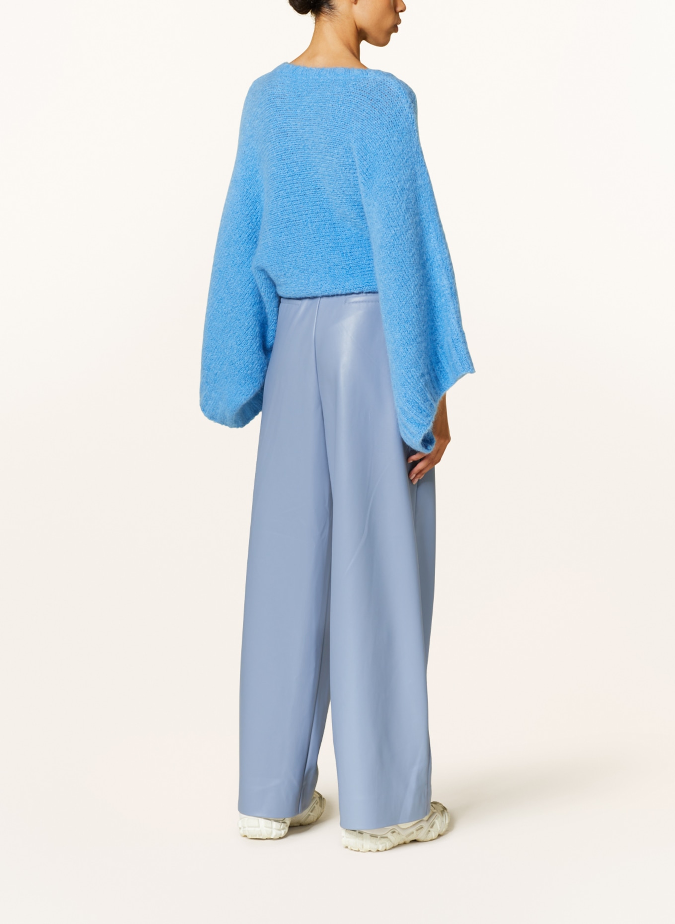 ESSENTIEL ANTWERP Trousers FABIOLA leather look, Color: LIGHT BLUE (Image 3)