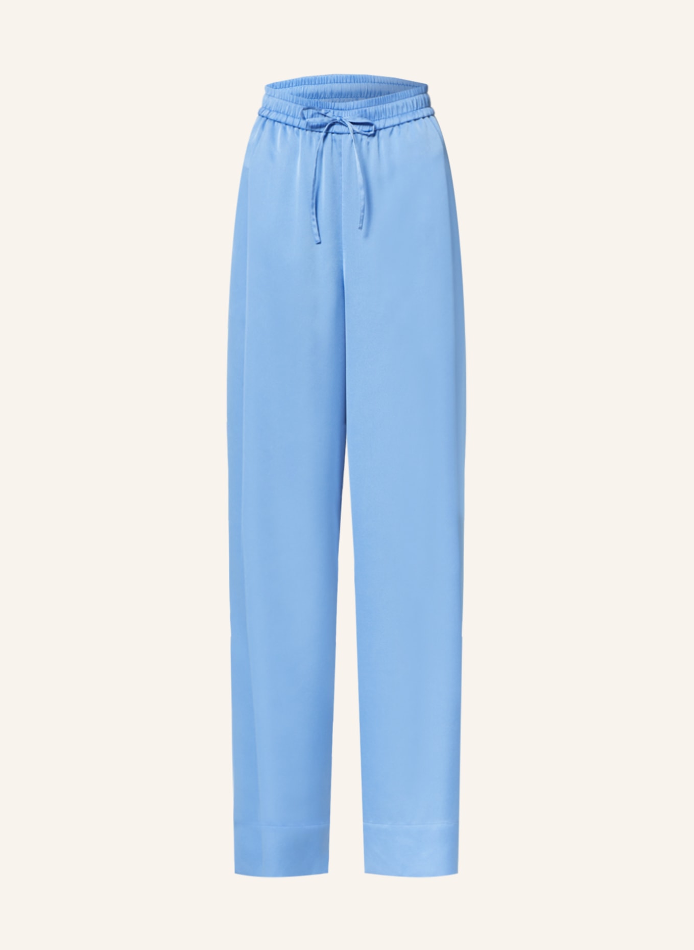 ESSENTIEL ANTWERP Wide leg trousers FAULT in satin, Color: LIGHT BLUE (Image 1)