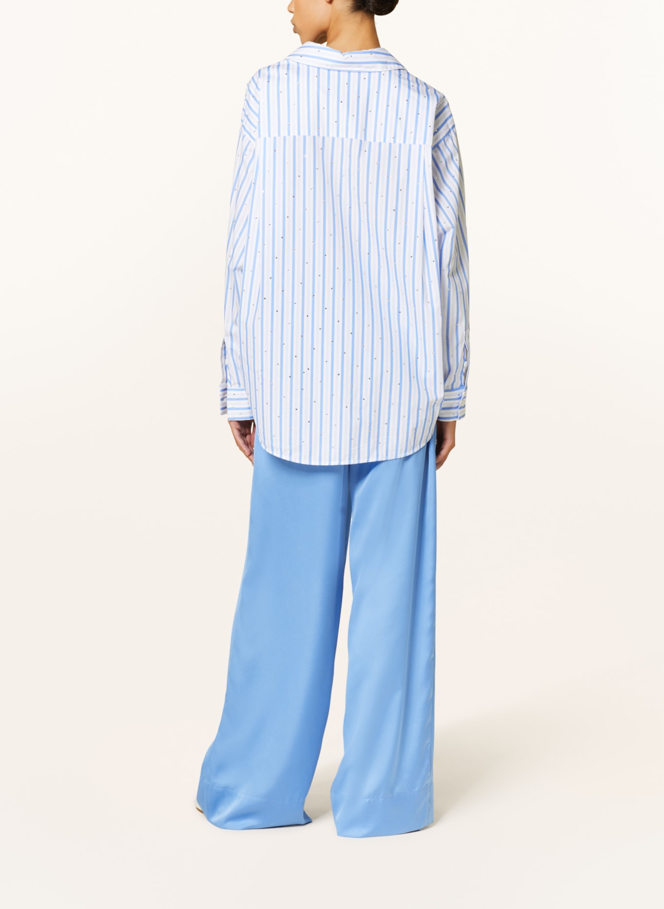 ESSENTIEL ANTWERP Hemdbluse FEVERTREE mit Schmucksteinen: WEISS / HELLBLAU