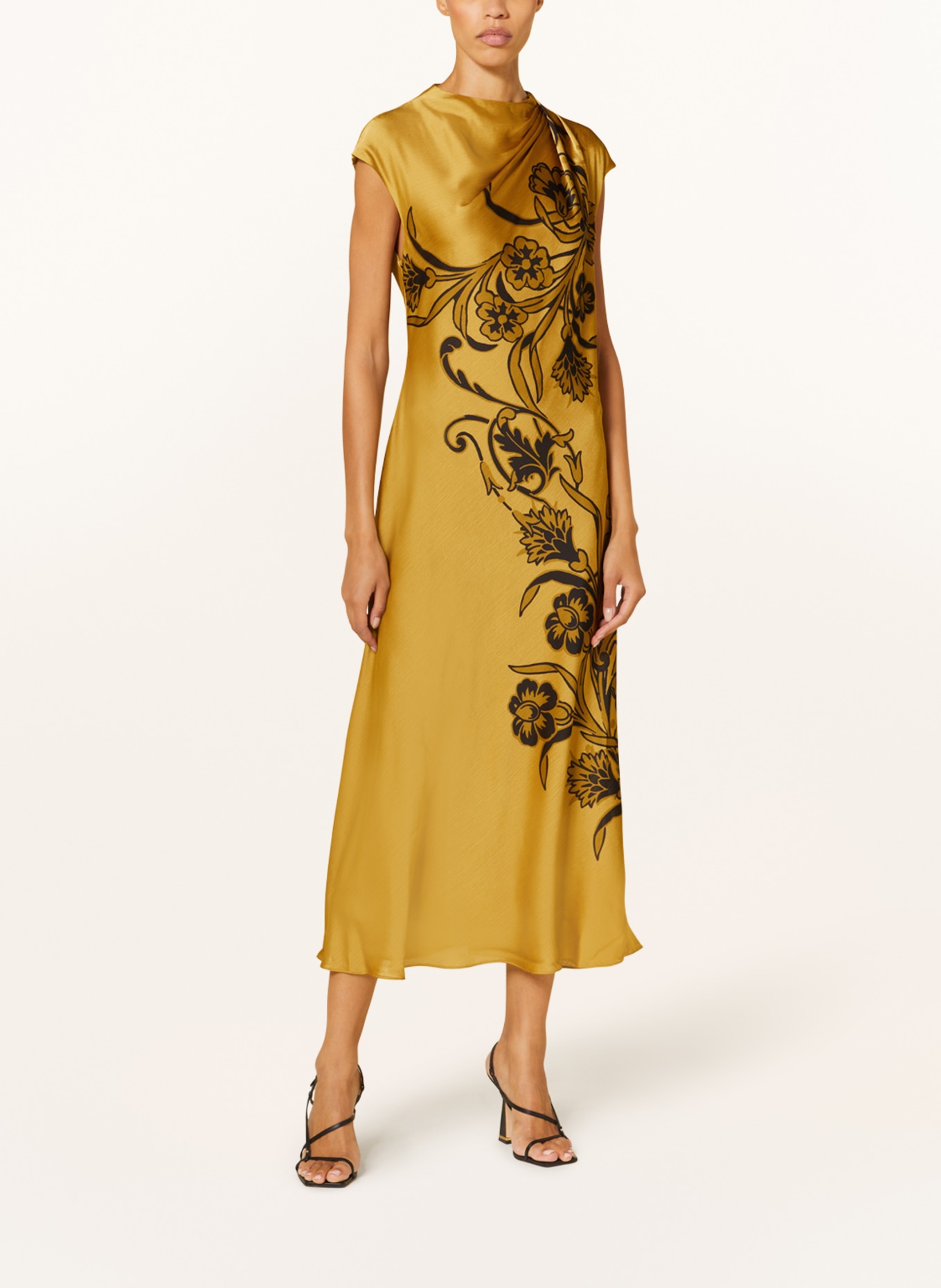 TED BAKER Satin dress VALIREE in gold black