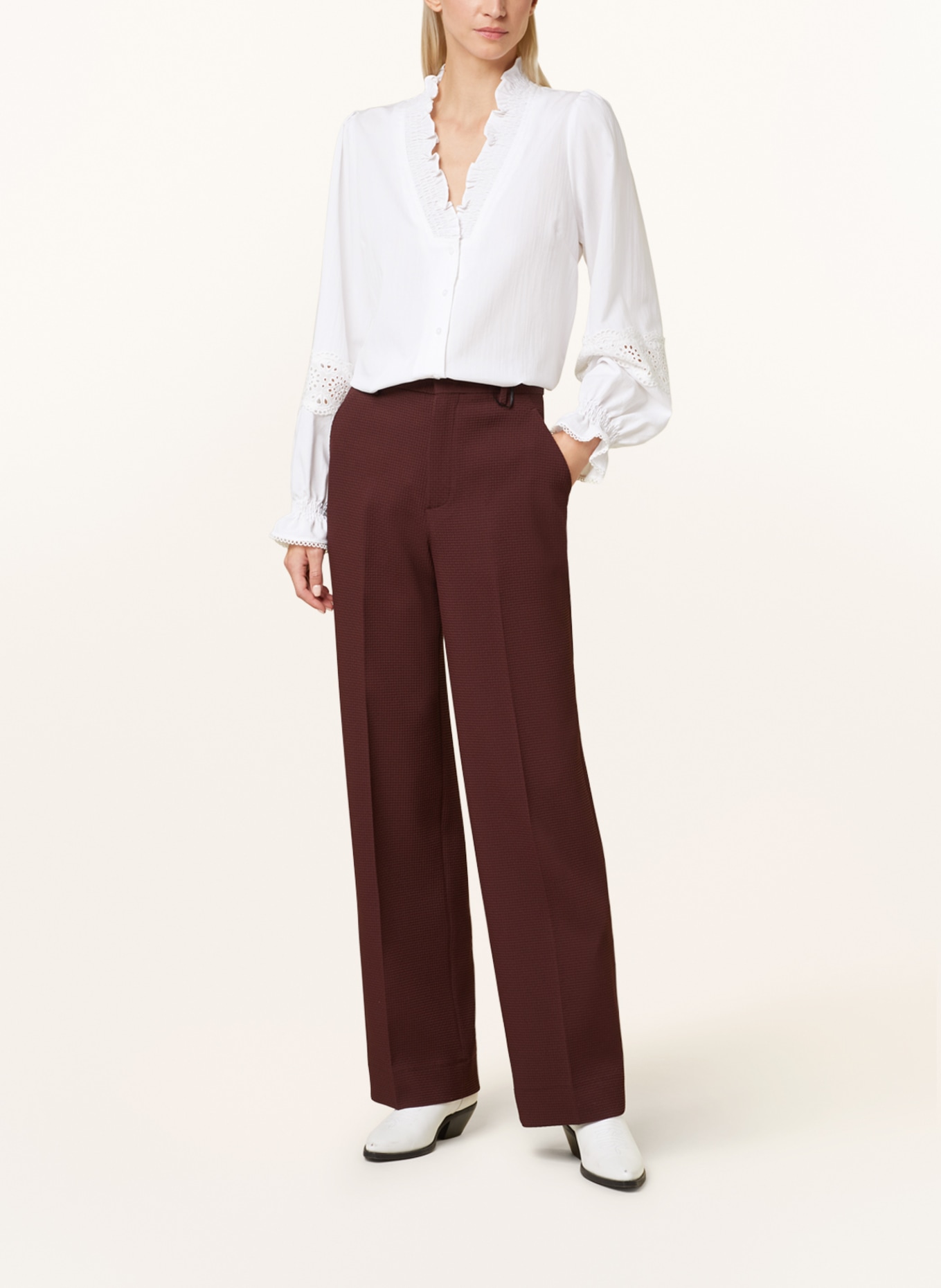 omfattende dommer Pinpoint VANILIA Wide leg trousers in brown