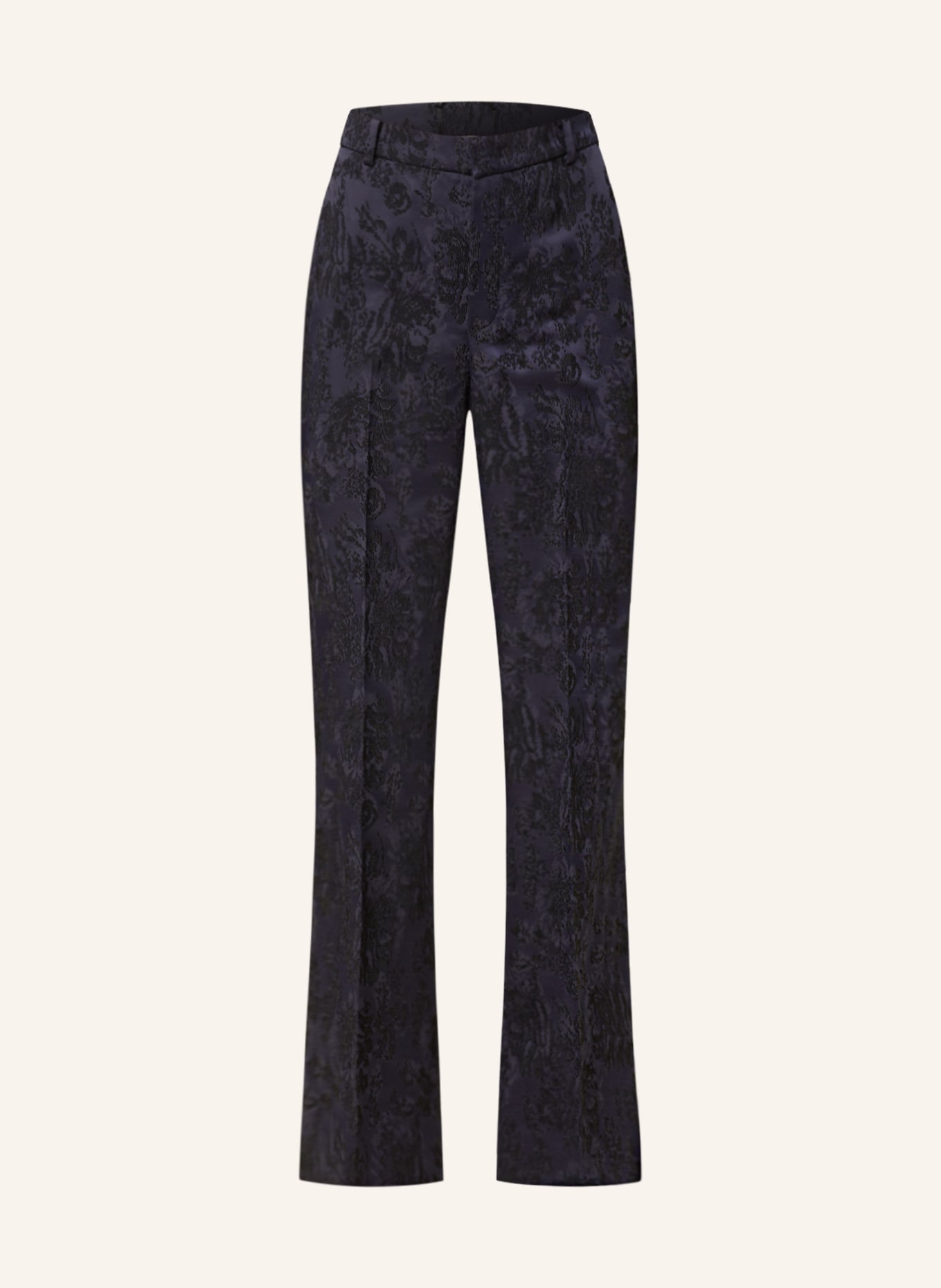 VANILIA Wide leg trousers made of jacquard, Color: DARK BLUE/ BLACK (Image 1)