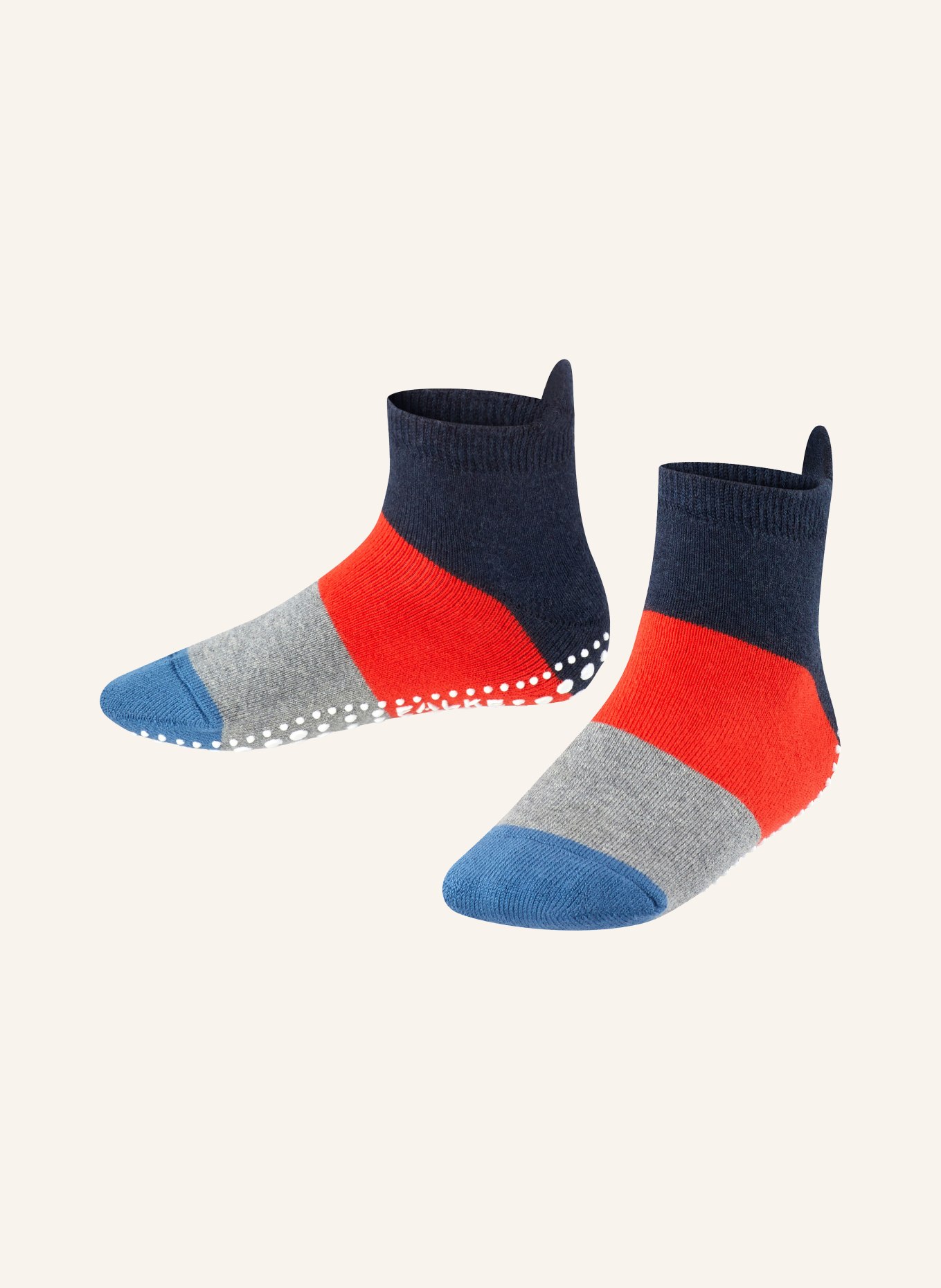 FALKE Stopper socks COLOR BLOCK, Color: GRAY/ RED/ BLUE (Image 1)