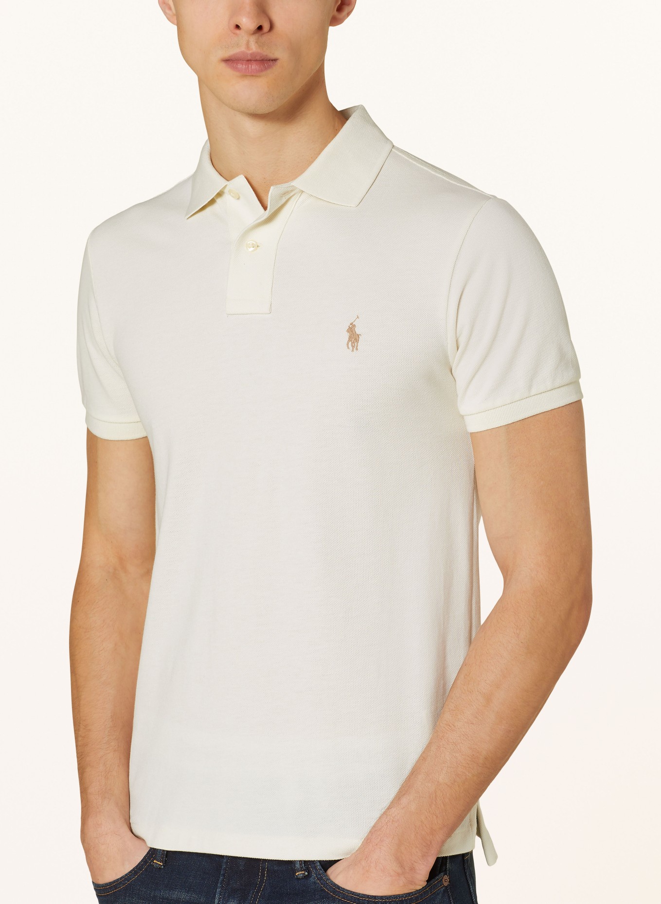 POLO RALPH LAUREN Piqué-Poloshirt Slim Fit, Farbe: CREME (Bild 4)