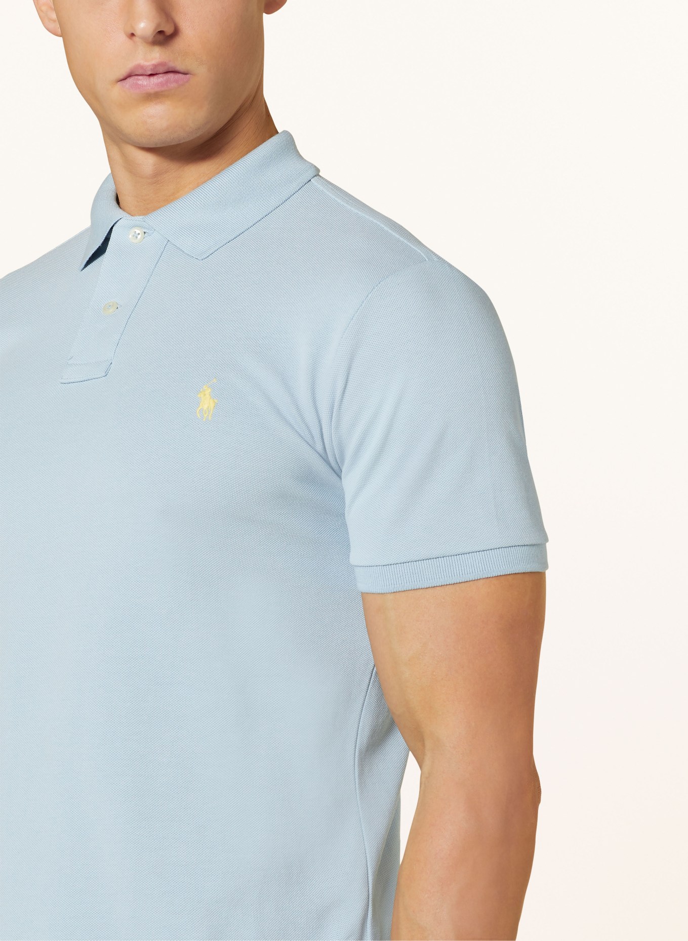 POLO RALPH LAUREN Piqué-Poloshirt Slim Fit, Farbe: BLAUGRAU (Bild 4)