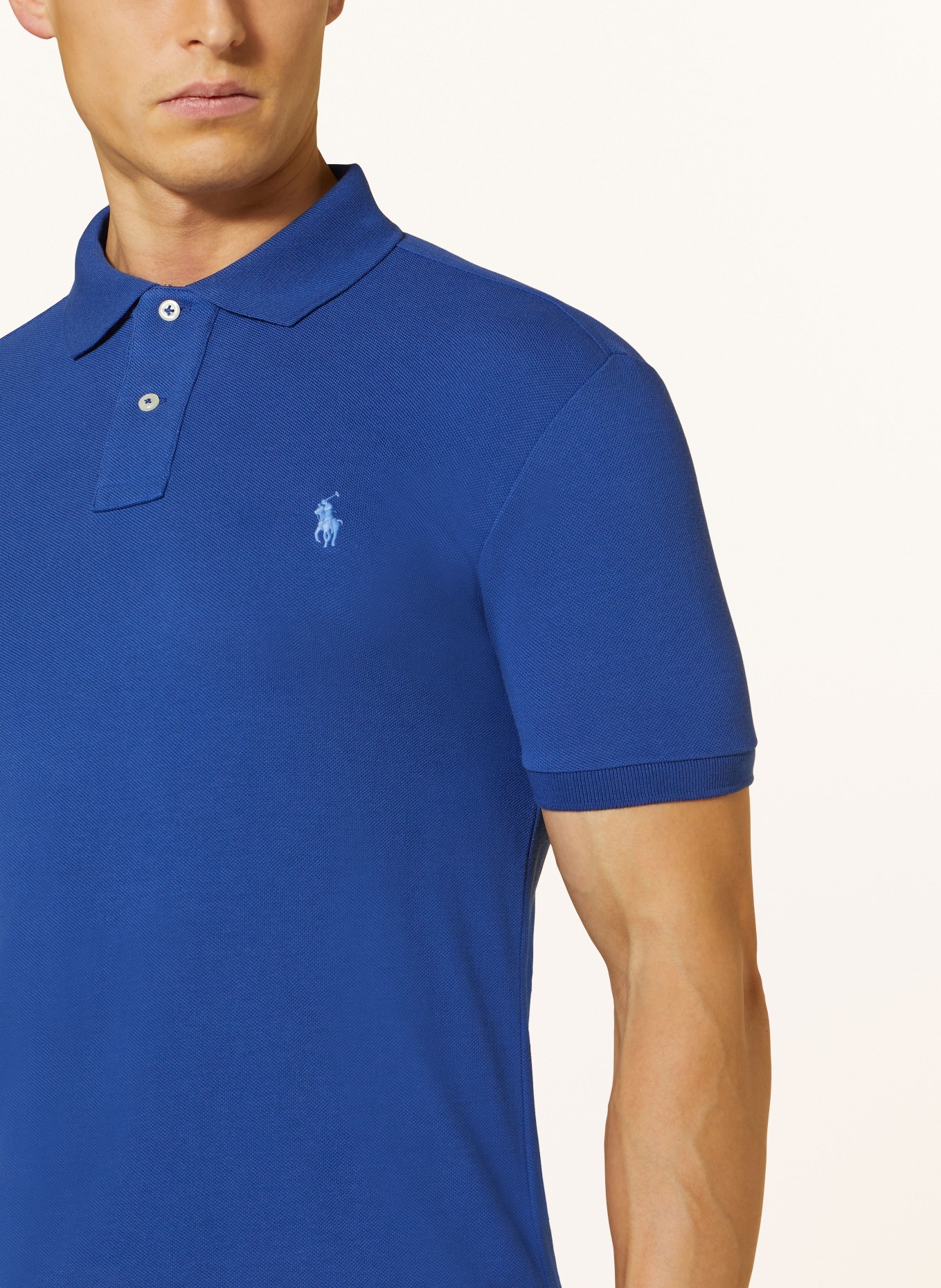 POLO RALPH LAUREN Piqué-Poloshirt Slim Fit, Farbe: BLAU (Bild 4)