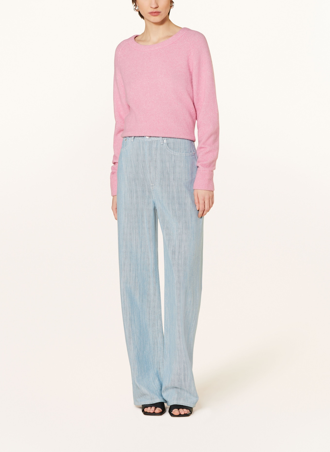 SAMSØE SAMSØE Svetr NOR O-N SHORT s alpakou: RŮŽOVÁ