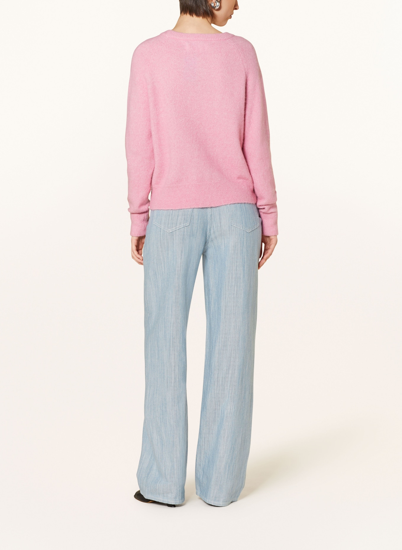 SAMSØE SAMSØE Svetr NOR O-N SHORT s alpakou: RŮŽOVÁ