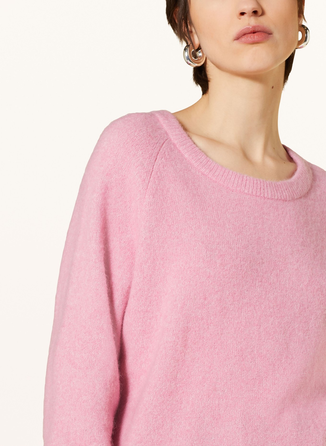 SAMSØE SAMSØE Svetr NOR O-N SHORT s alpakou: RŮŽOVÁ