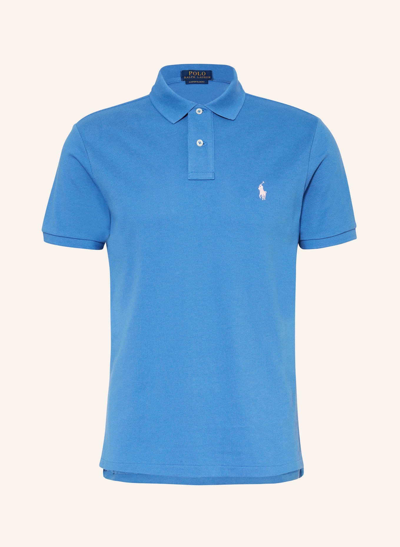 POLO RALPH LAUREN Piqué-Poloshirt Custom Slim Fit, Farbe: BLAU (Bild 1)