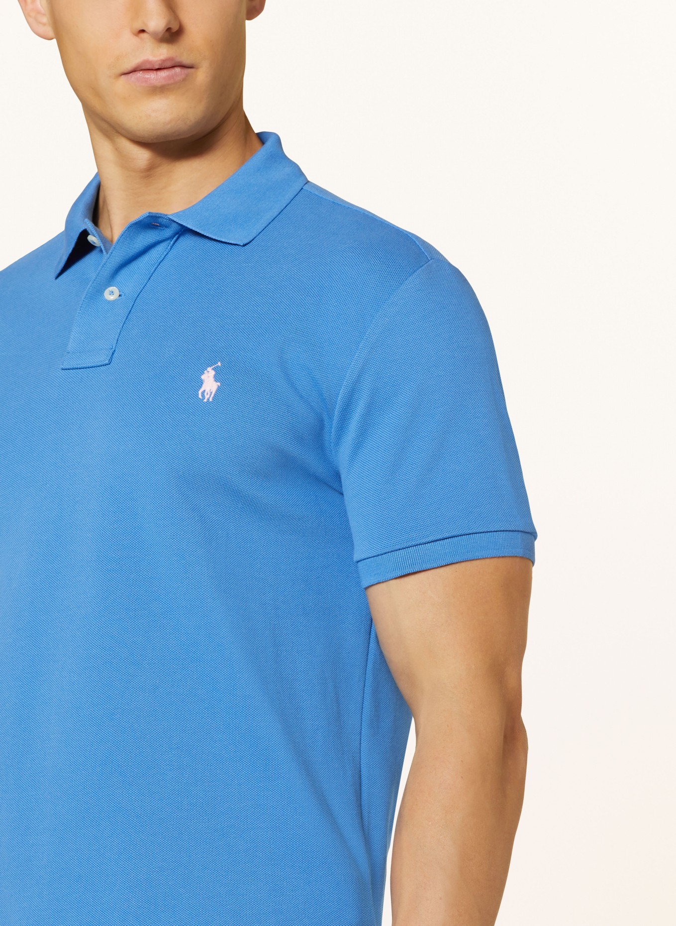 POLO RALPH LAUREN Piqué-Poloshirt Custom Slim Fit, Farbe: BLAU (Bild 4)