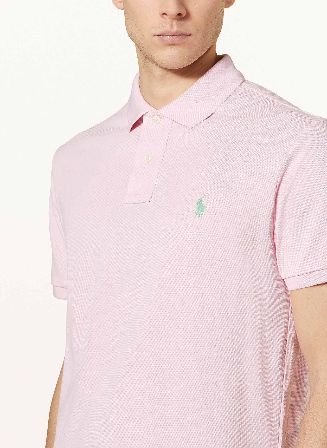 POLO RALPH LAUREN Piqué-Poloshirt Custom Slim Fit, Farbe: ROSA (Bild 4)