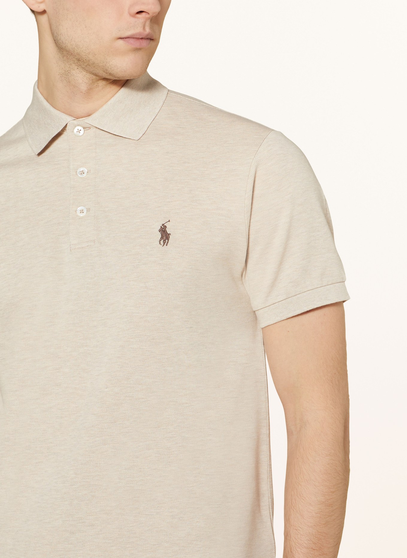 POLO RALPH LAUREN Piqué-Poloshirt Slim Fit, Farbe: BEIGE (Bild 4)