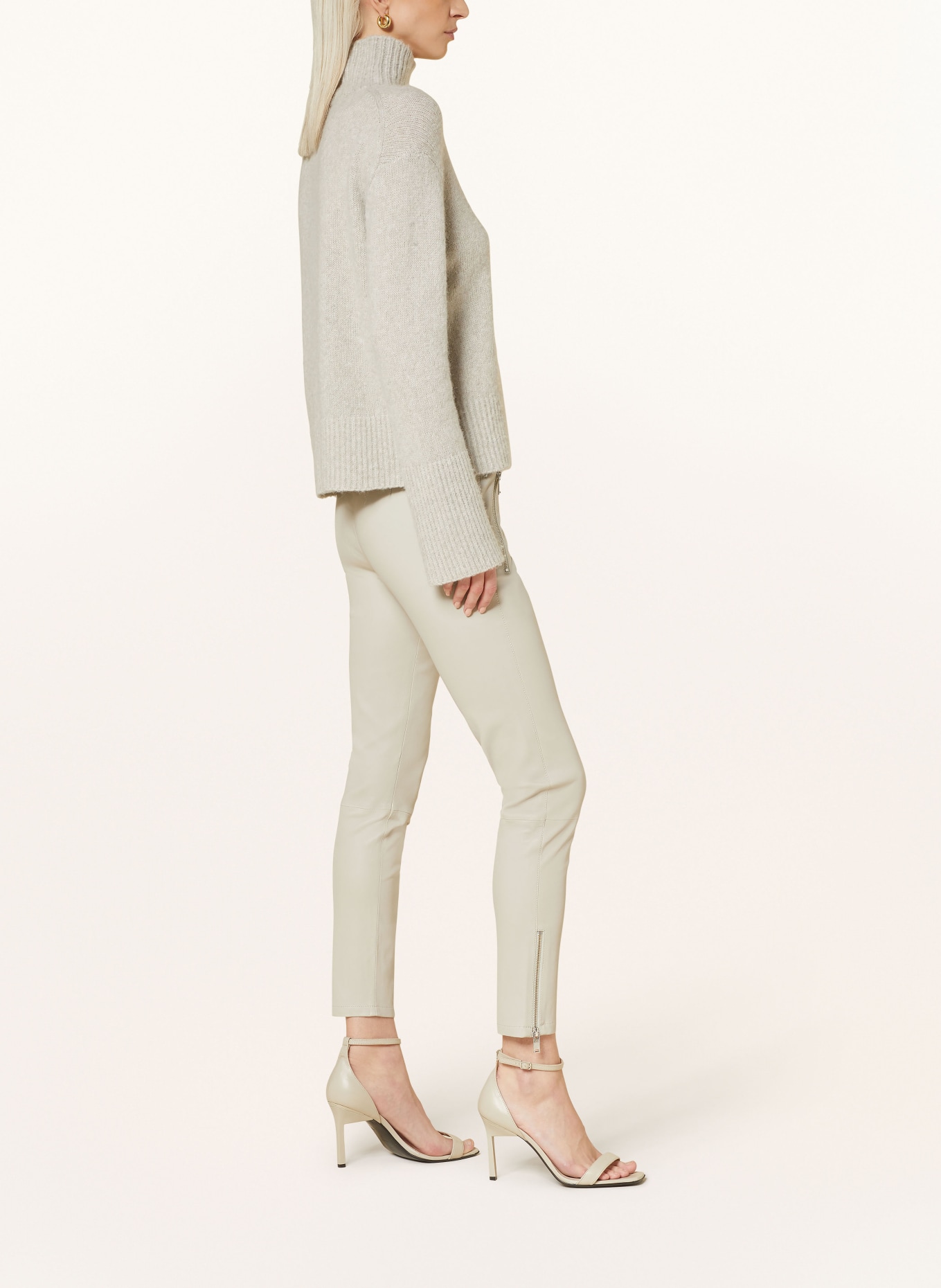 lilienfels 7/8 leather trousers , Color: CREAM (Image 4)