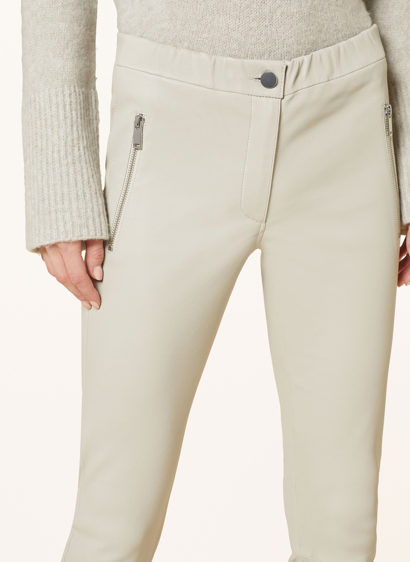 lilienfels 7/8 leather trousers , Color: CREAM (Image 5)