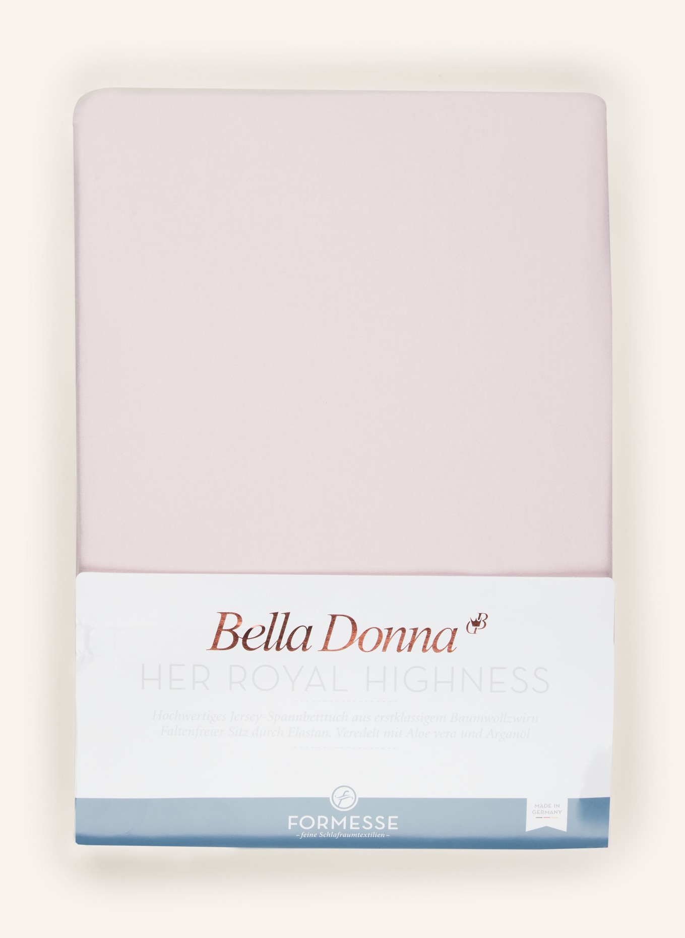 FORMESSE Prześcieradło z gumką do łóżek kontynentalnych BELLA DONNA ALTO: JASNORÓŻOWY