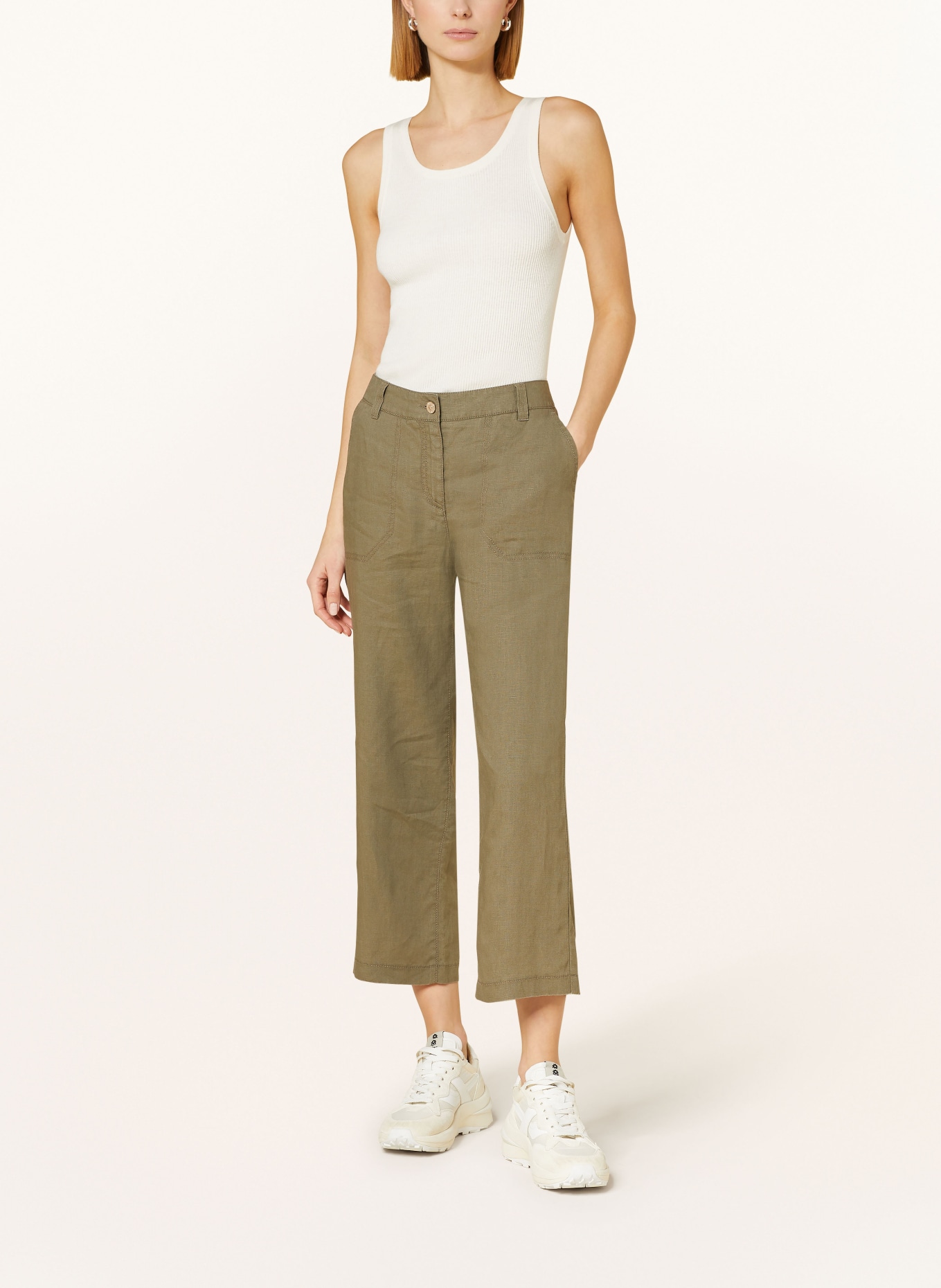 MAC Culottes NORA with linen, Color: OLIVE (Image 2)