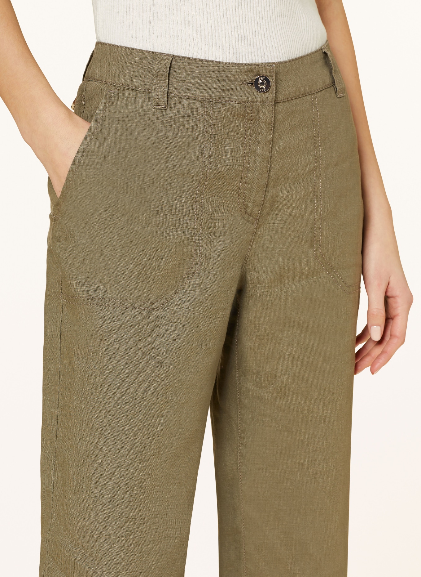 MAC Culottes NORA with linen, Color: OLIVE (Image 5)