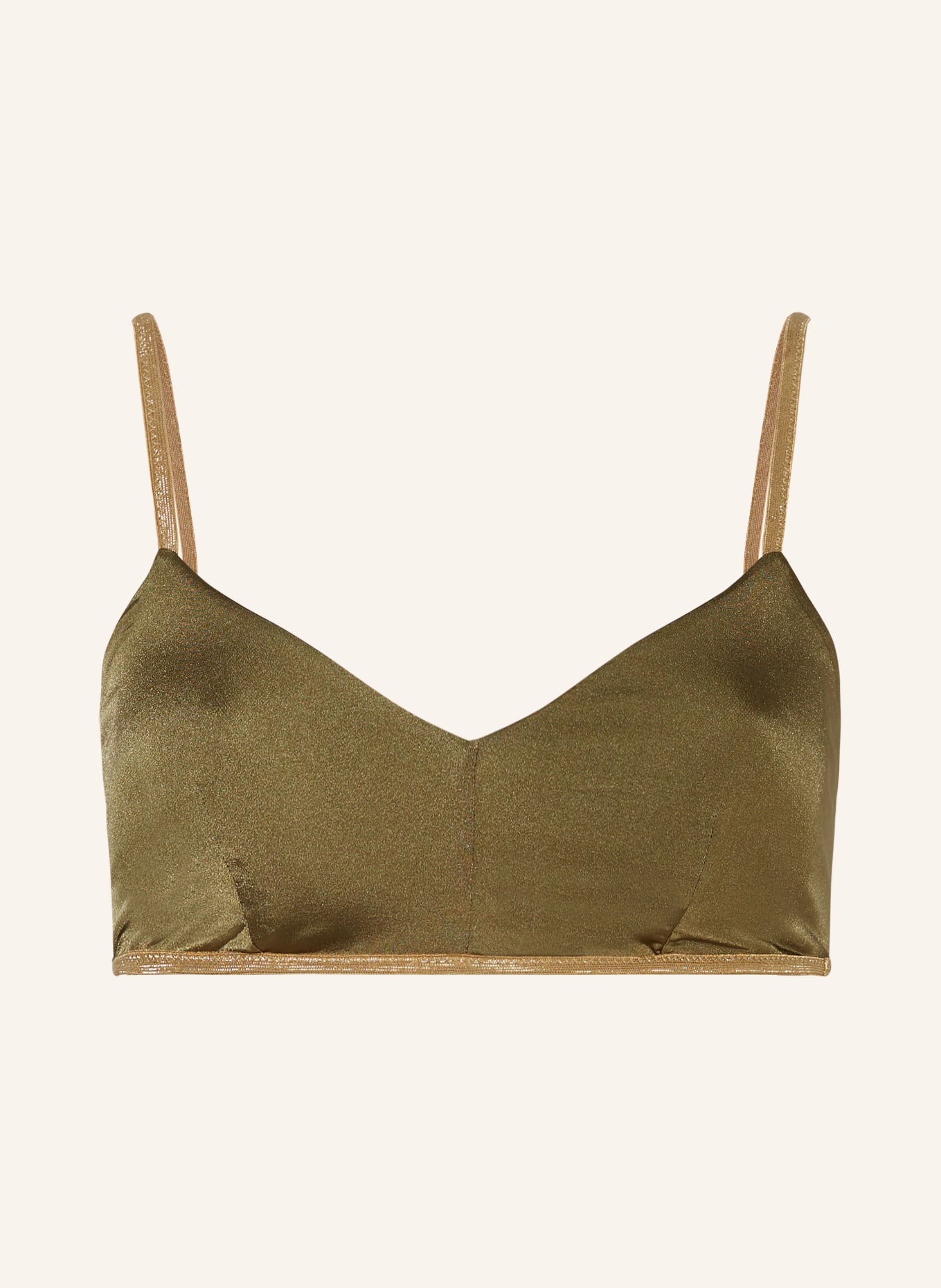 MYMARINI Bralette bikini top SHINE reversible , Color: OLIVE (Image 1)