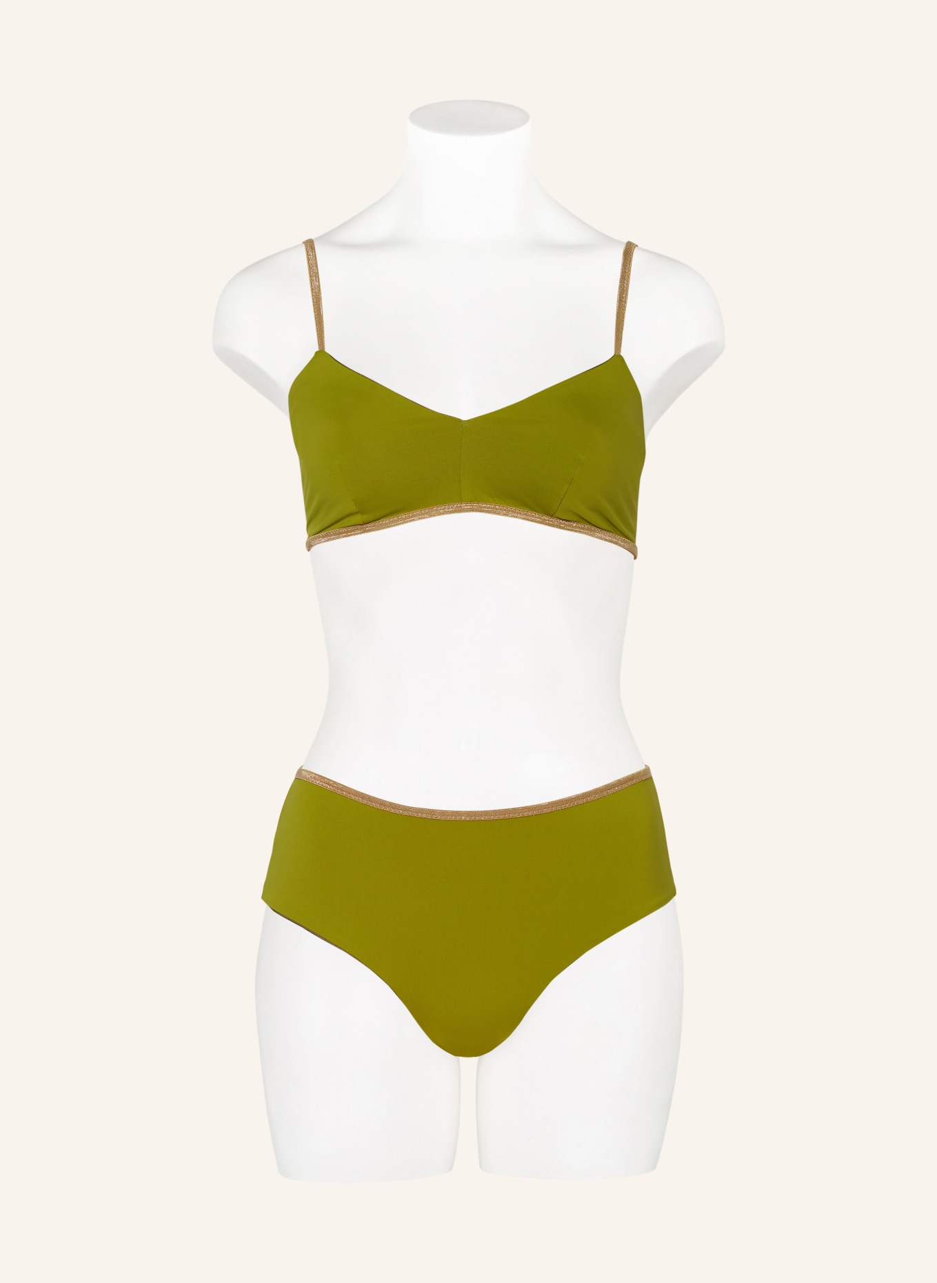MYMARINI Bralette bikini top SHINE reversible , Color: OLIVE (Image 4)