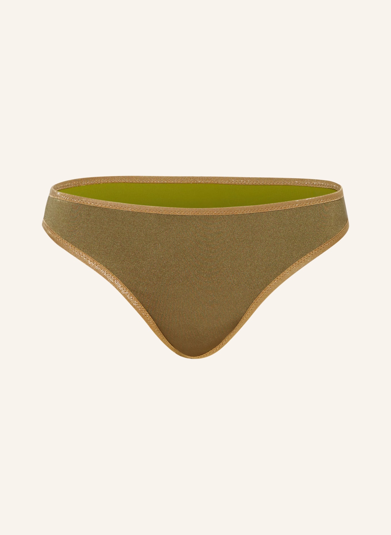MYMARINI Basic bikini bottoms SHINE reversible , Color: LIGHT GREEN/ OLIVE (Image 1)