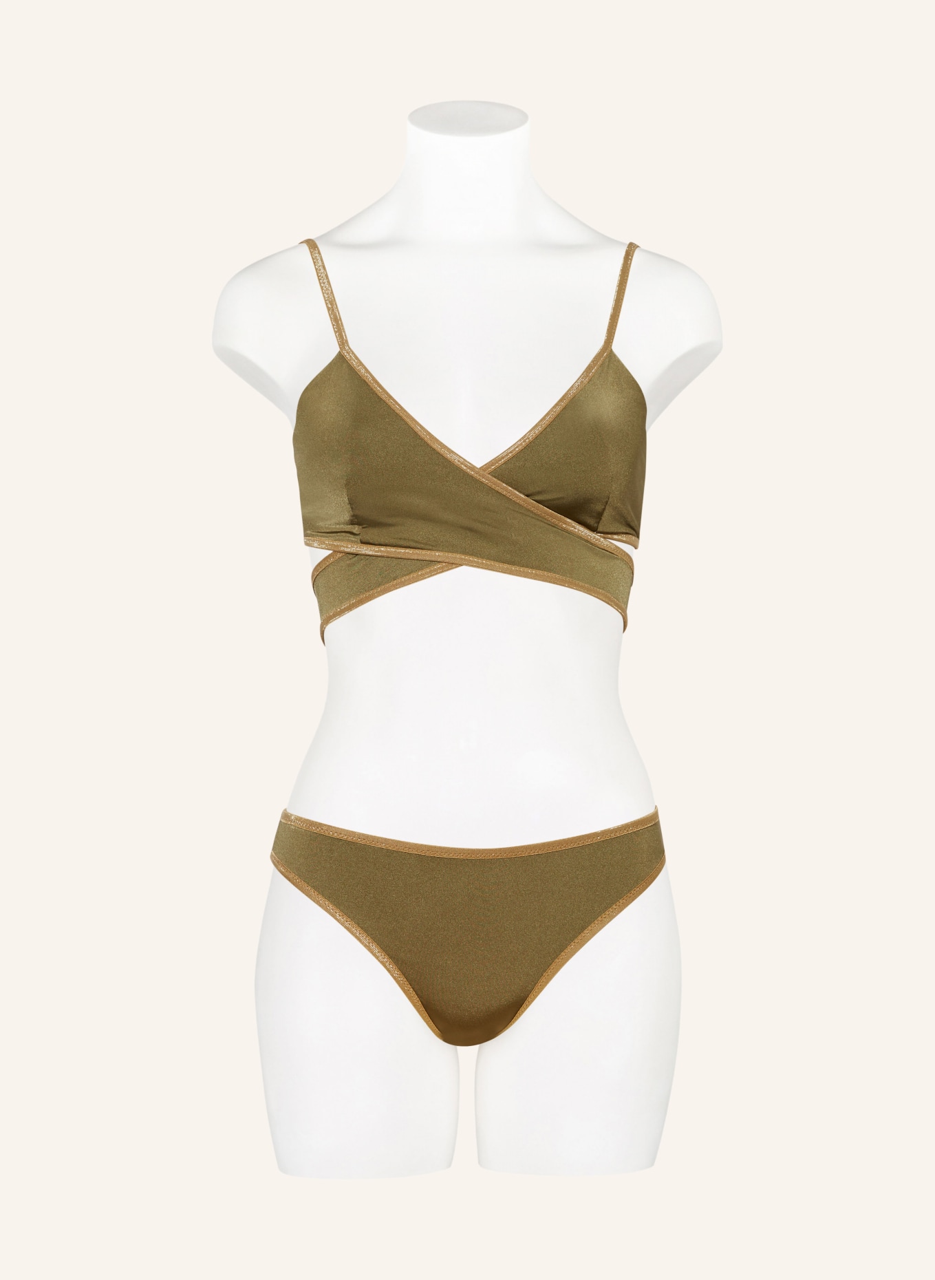 MYMARINI Basic bikini bottoms SHINE reversible , Color: LIGHT GREEN/ OLIVE (Image 2)