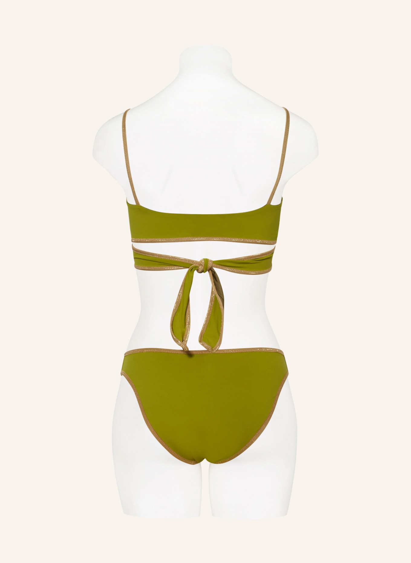 MYMARINI Basic bikini bottoms SHINE reversible , Color: LIGHT GREEN/ OLIVE (Image 5)