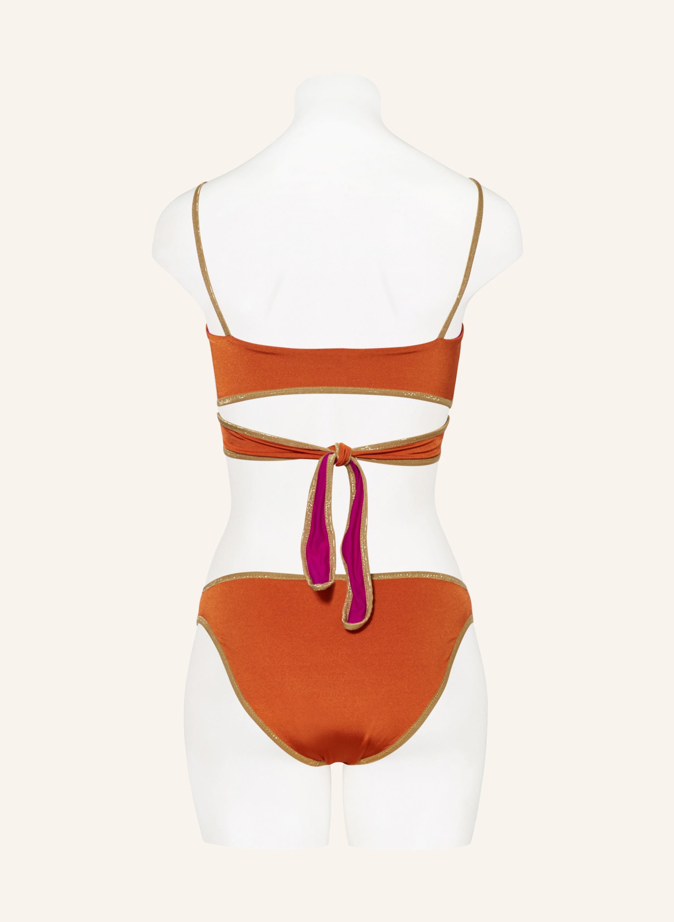 MYMARINI Basic-Bikini-Hose SHINE zum Wenden mit UV-Schutz 50+, Farbe: FUCHSIA/ DUNKELORANGE (Bild 3)