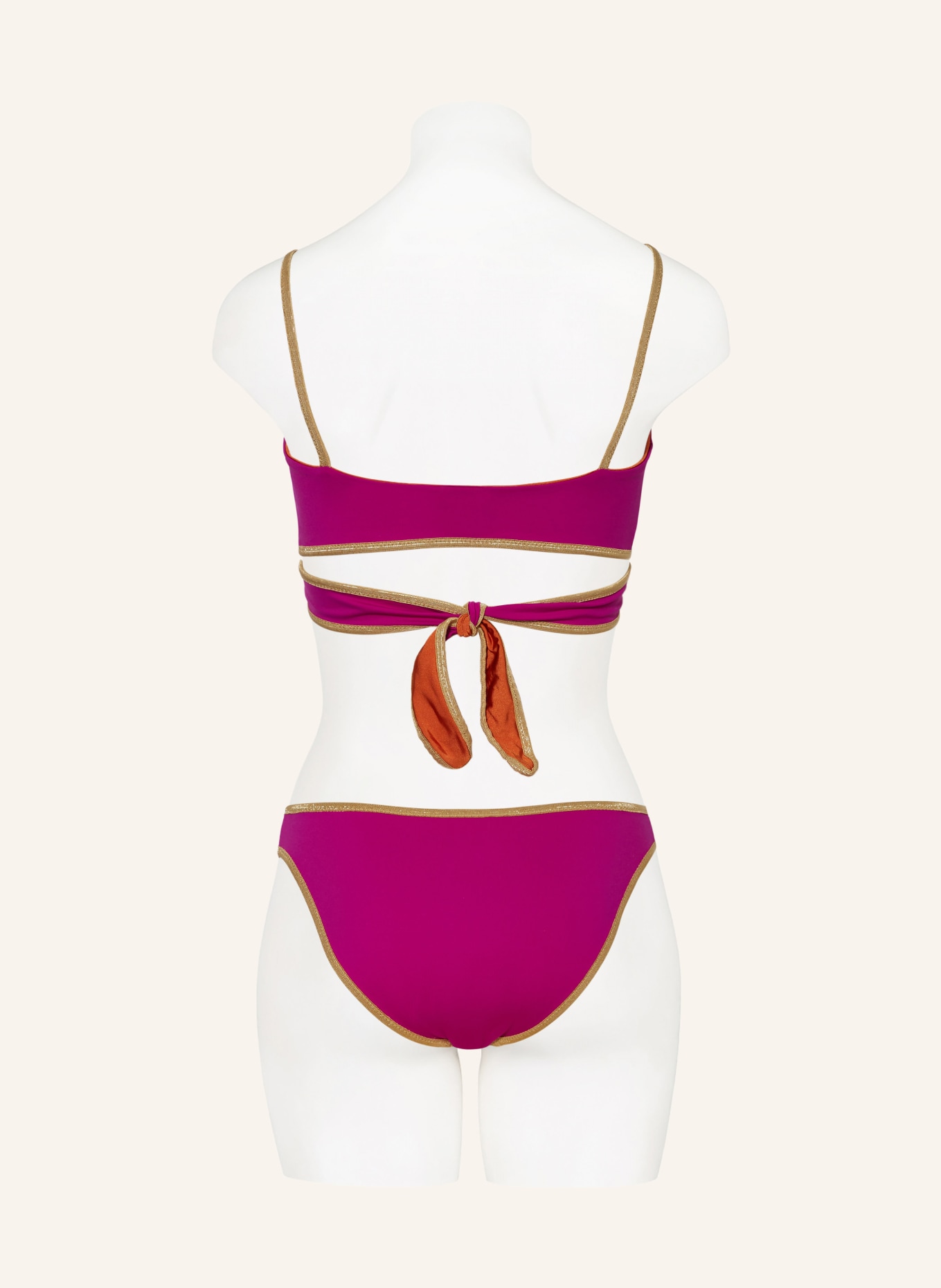 MYMARINI Basic-Bikini-Hose SHINE zum Wenden mit UV-Schutz 50+, Farbe: FUCHSIA/ DUNKELORANGE (Bild 5)
