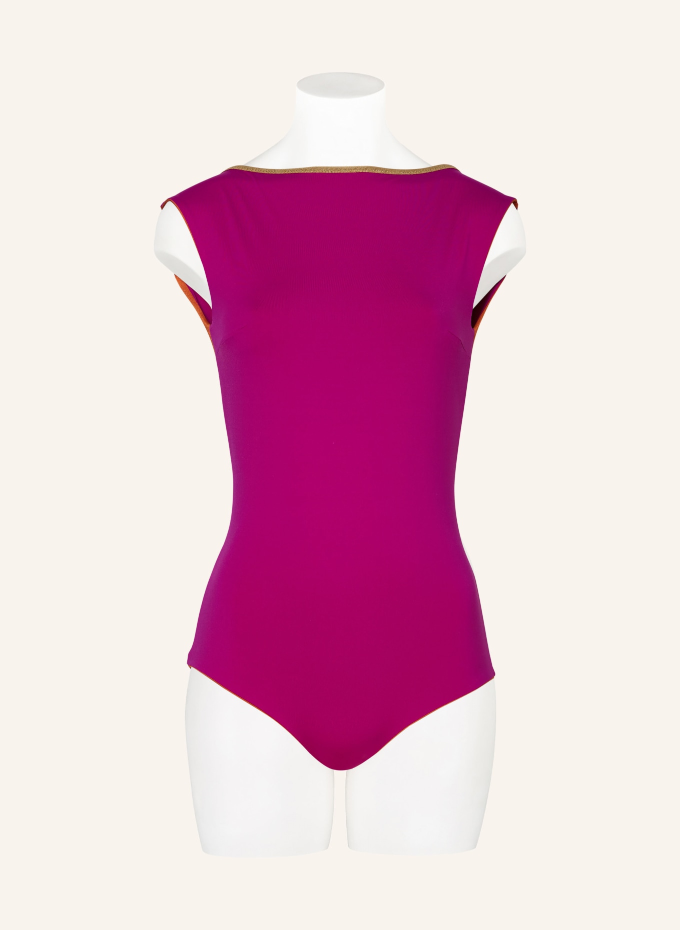 MYMARINI Swimsuit SEABODY SHINE reversible , Color: FUCHSIA/ DARK ORANGE (Image 4)