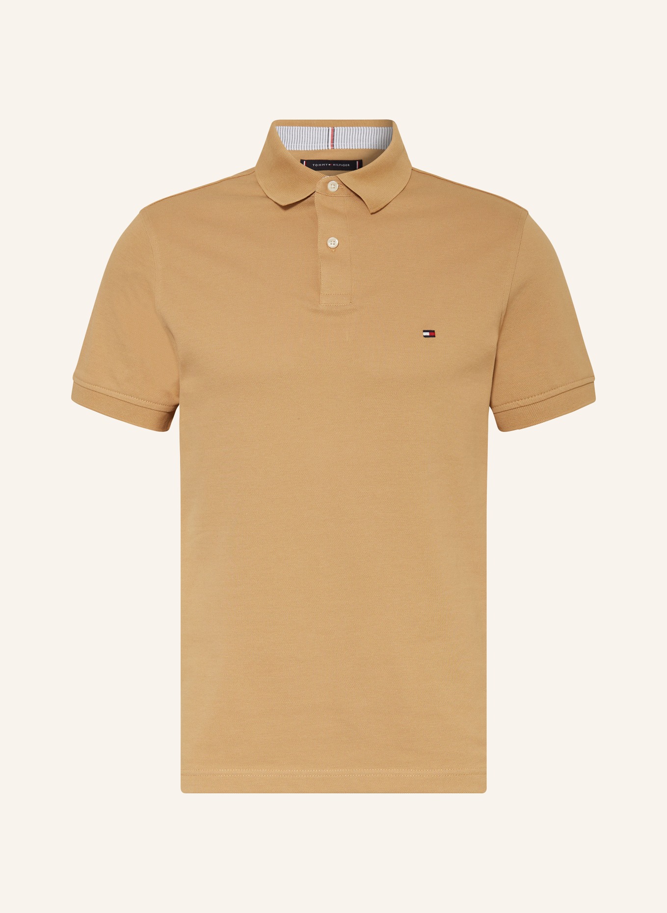 TOMMY HILFIGER Piqué polo shirt regular fit, Color: CAMEL (Image 1)