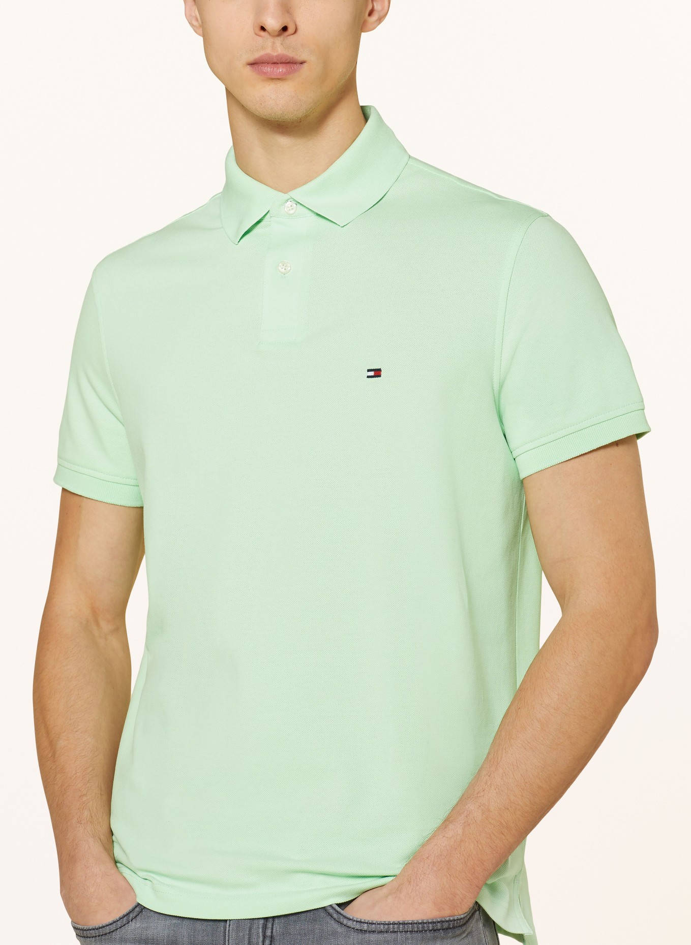 TOMMY HILFIGER Piqué-Poloshirt Regular Fit, Farbe: MINT (Bild 4)