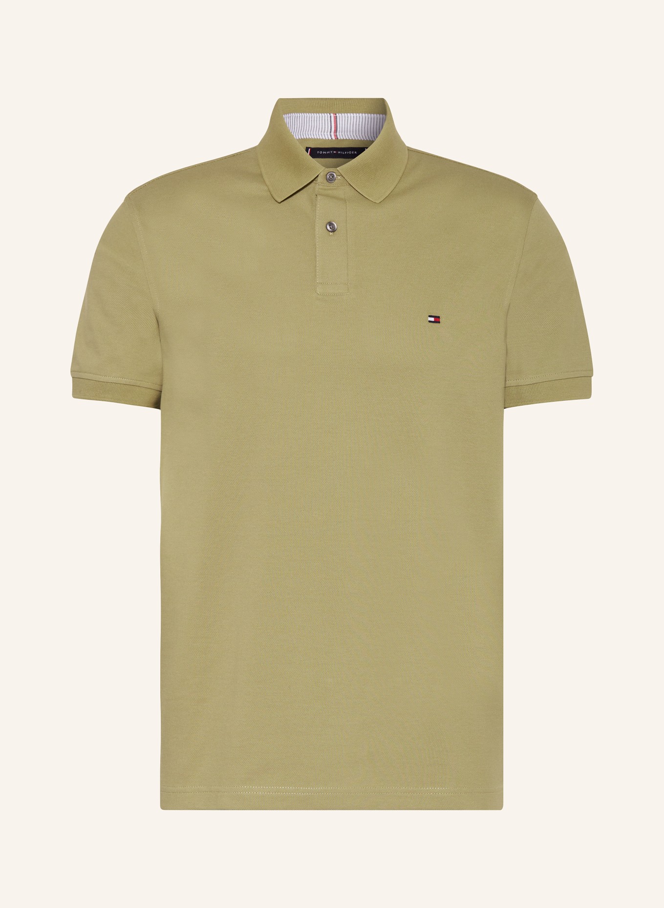 TOMMY HILFIGER Piqué polo shirt regular fit, Color: OLIVE (Image 1)