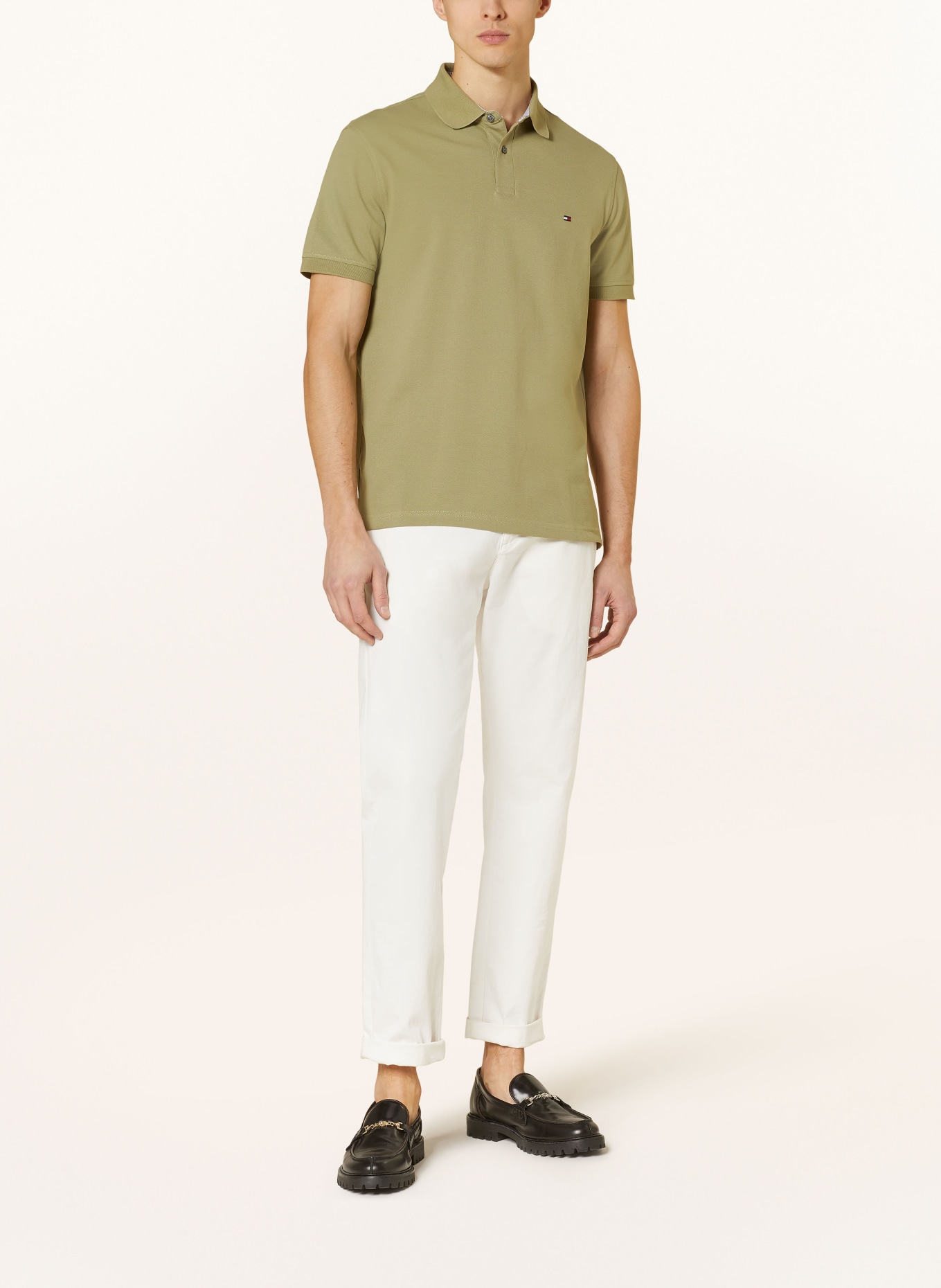 TOMMY HILFIGER Piqué polo shirt regular fit, Color: OLIVE (Image 2)