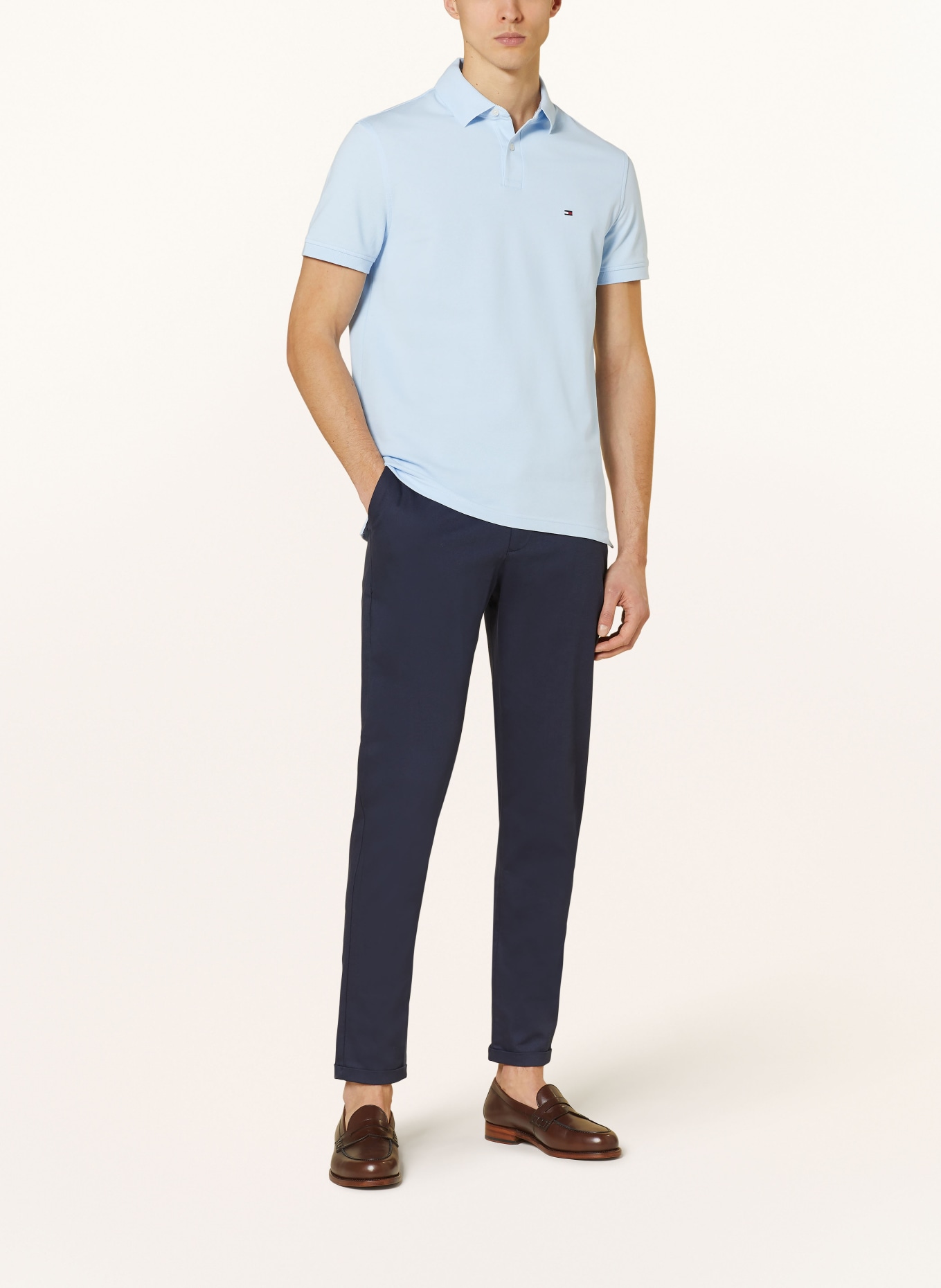 TOMMY HILFIGER Piqué polo shirt regular fit, Color: LIGHT BLUE (Image 2)