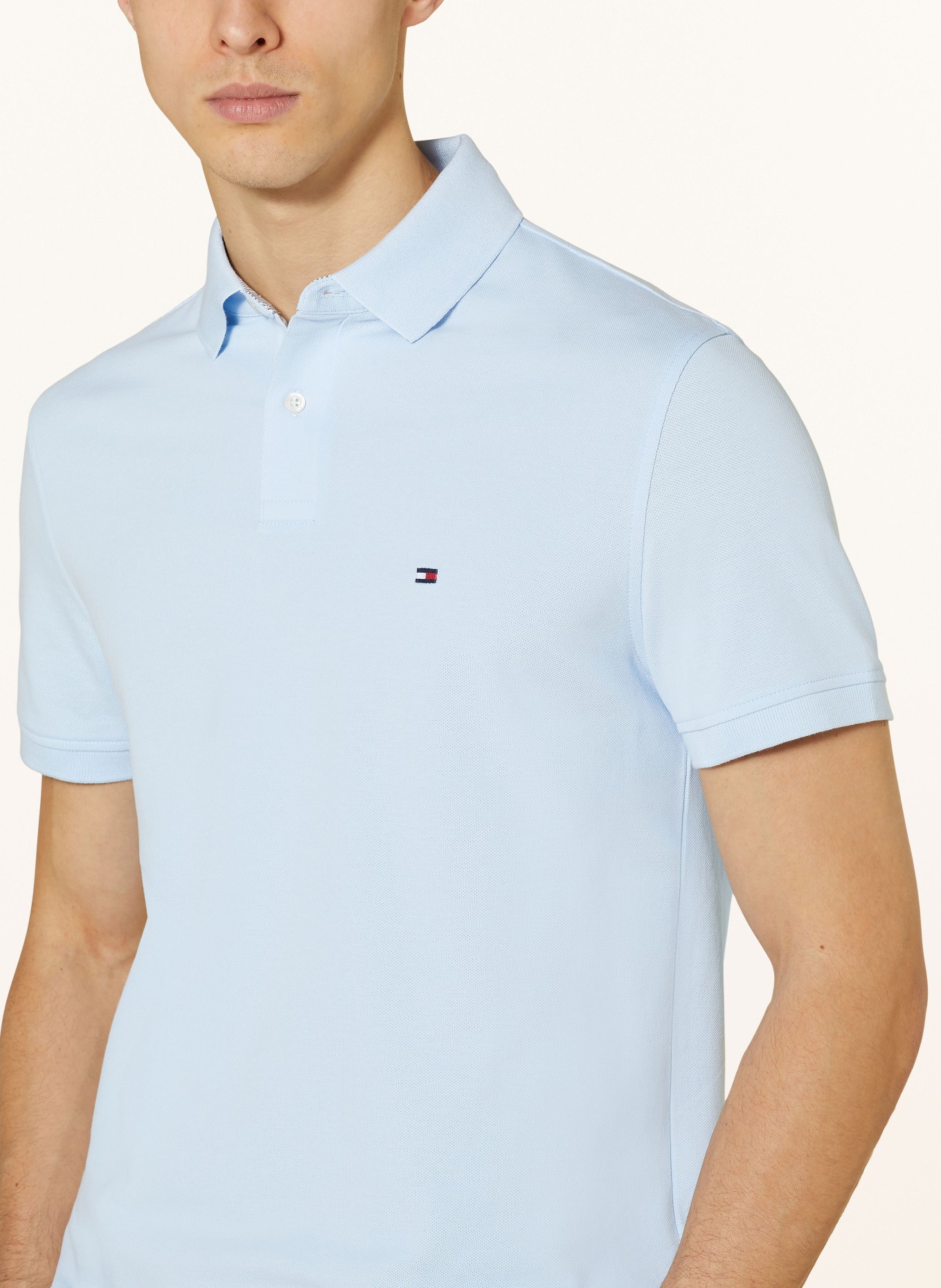 TOMMY HILFIGER Piqué polo shirt regular fit, Color: LIGHT BLUE (Image 4)