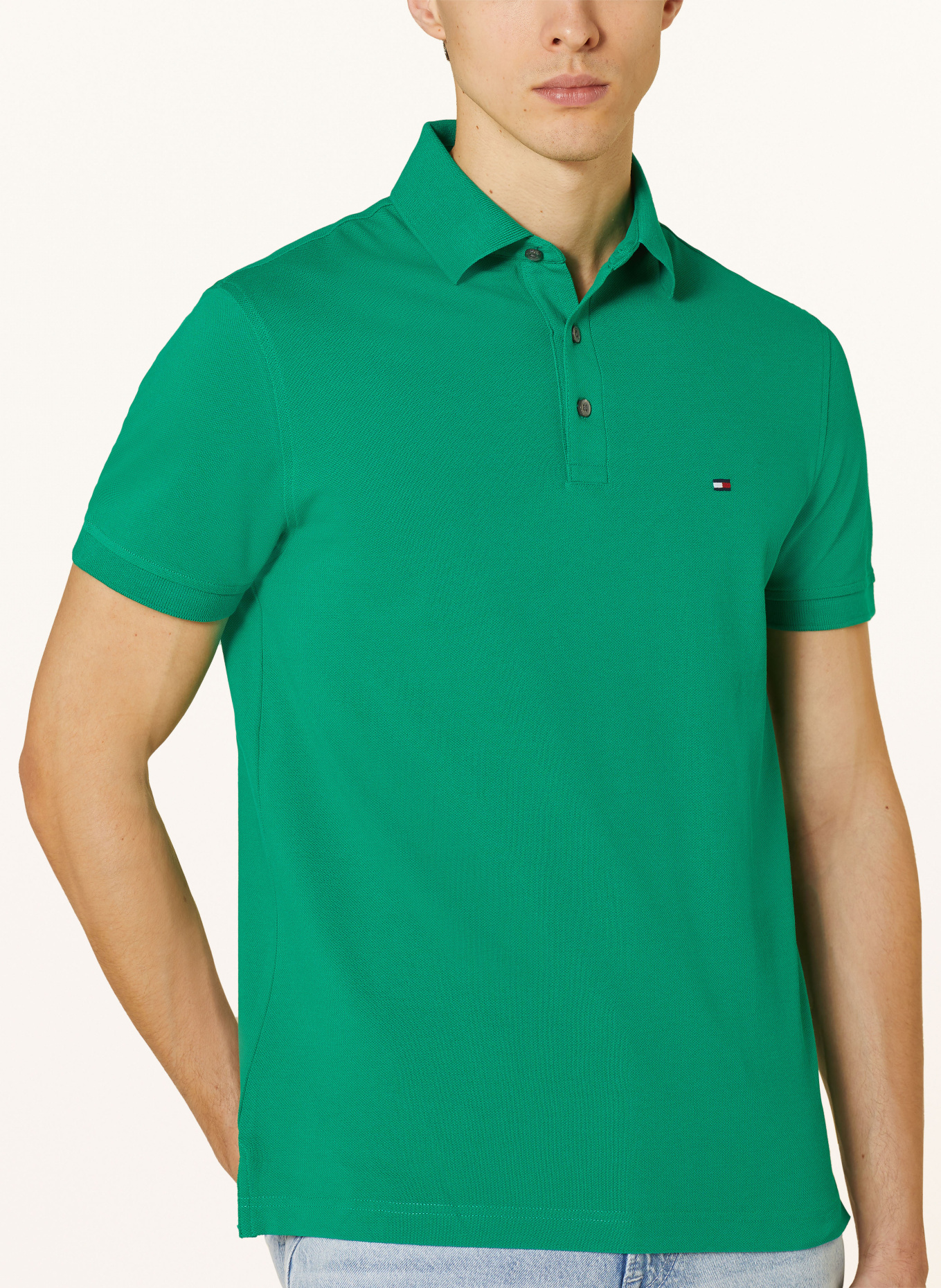TOMMY HILFIGER Piqué-Poloshirt Slim Fit: GRÜN