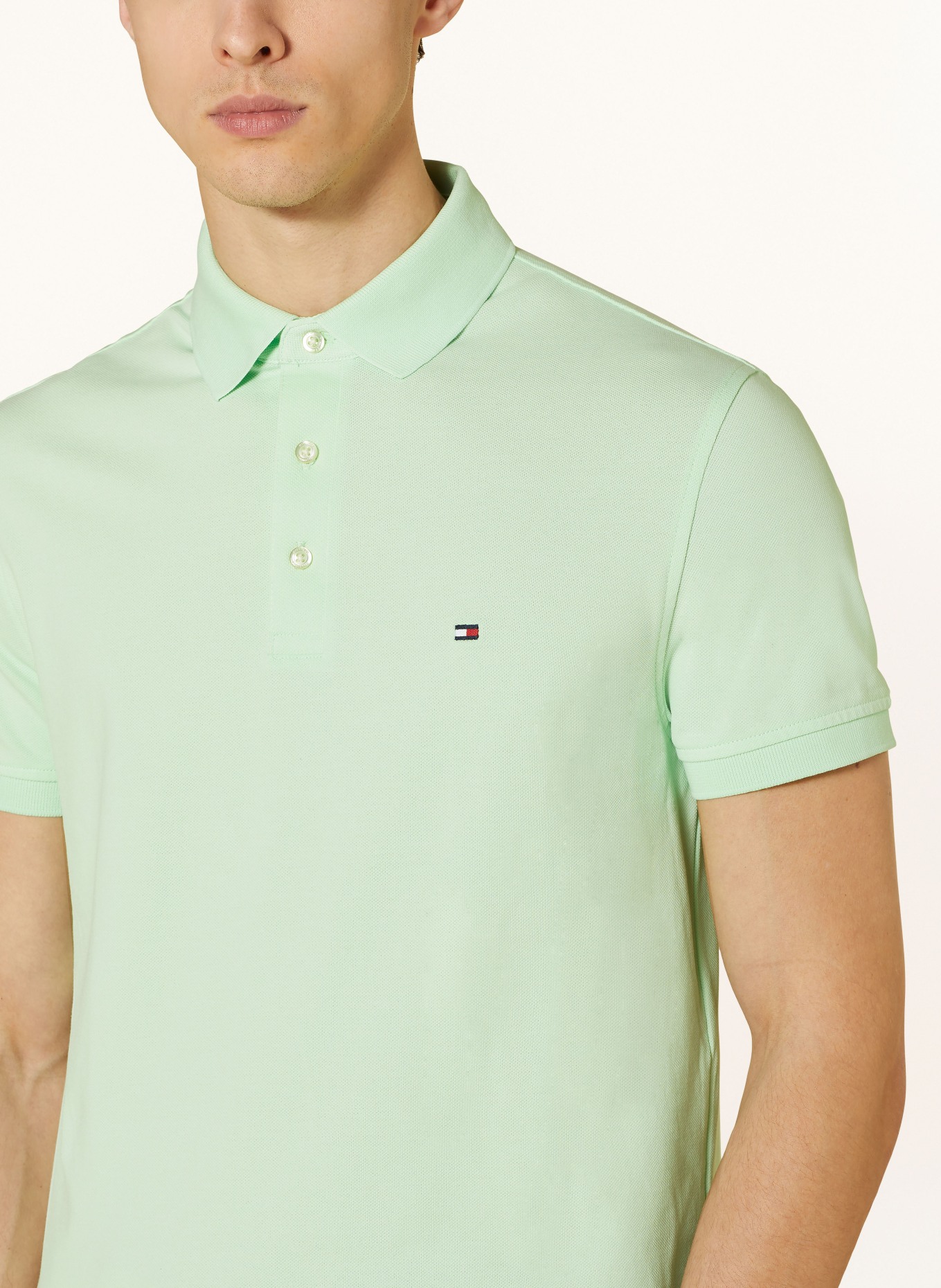 TOMMY HILFIGER Piqué-Poloshirt Slim Fit, Farbe: MINT (Bild 4)