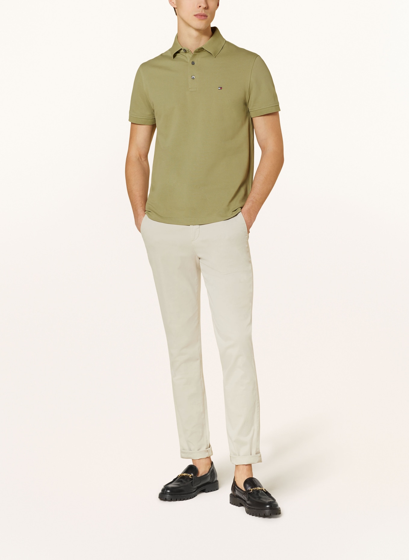 TOMMY HILFIGER Piqué polo shirt slim fit, Color: OLIVE (Image 2)