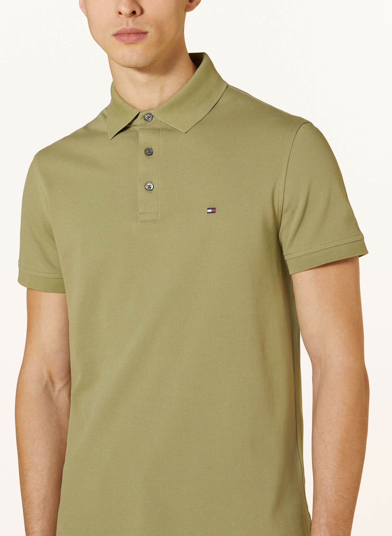 TOMMY HILFIGER Piqué polo shirt slim fit, Color: OLIVE (Image 4)