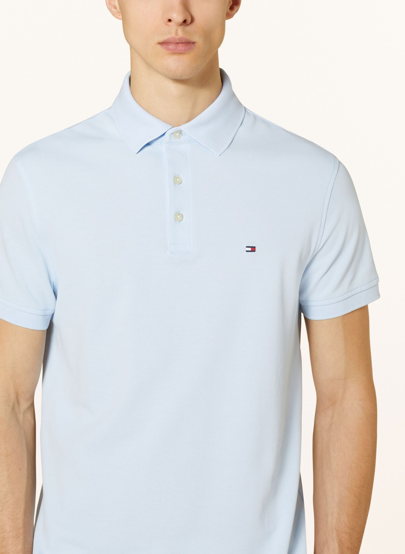 TOMMY HILFIGER Piqué polo shirt slim fit, Color: LIGHT BLUE (Image 4)