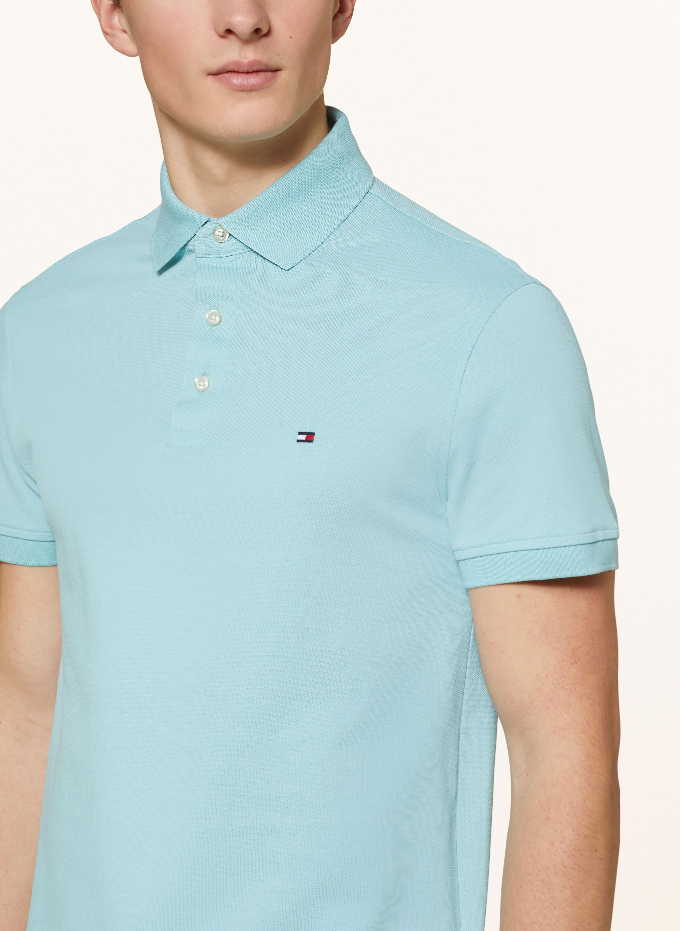 TOMMY HILFIGER Polokošile z piké Slim Fit, Barva: TYRKYSOVÁ (Obrázek 4)